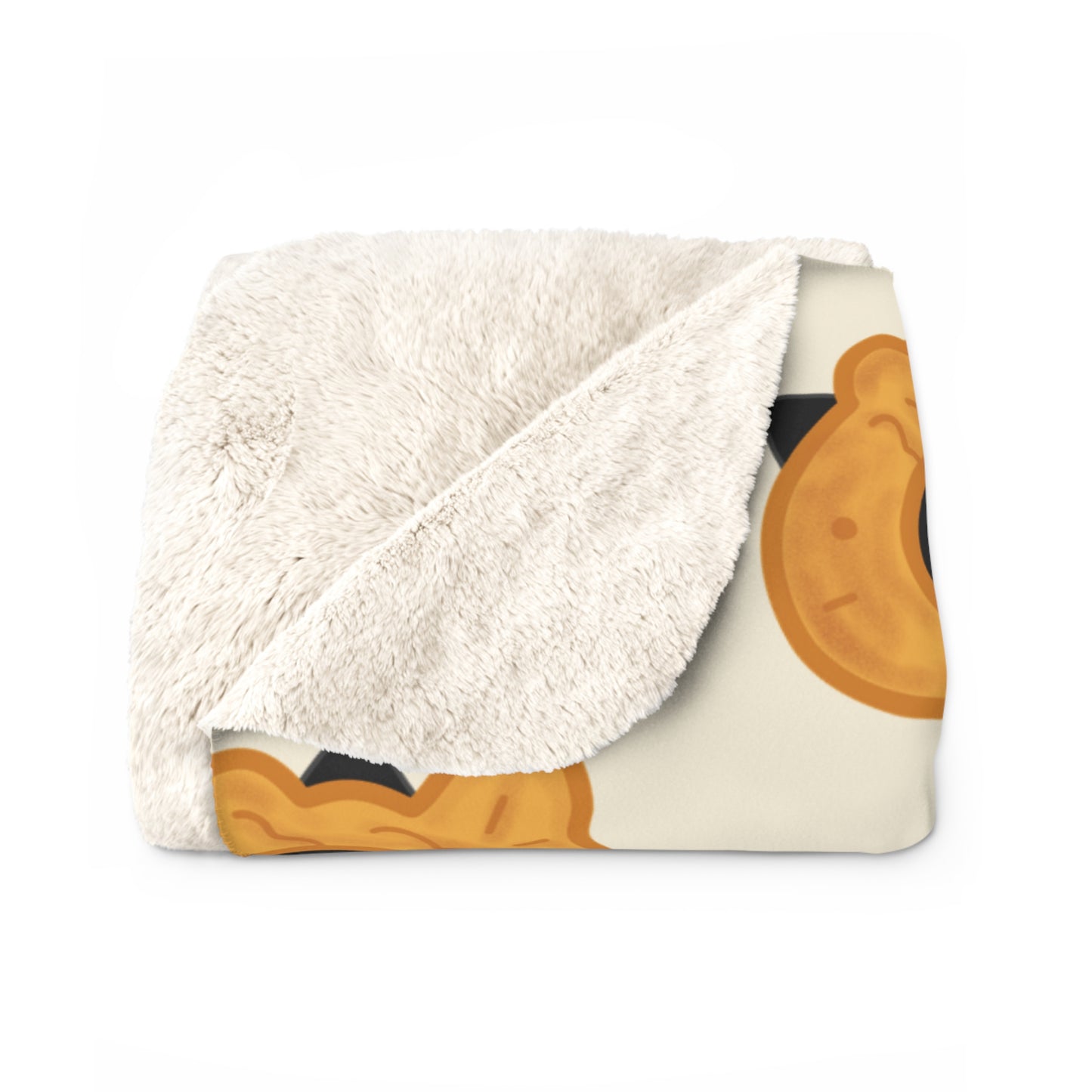 Black Cat Taiyaki Hat Cozy Fleece Blanket