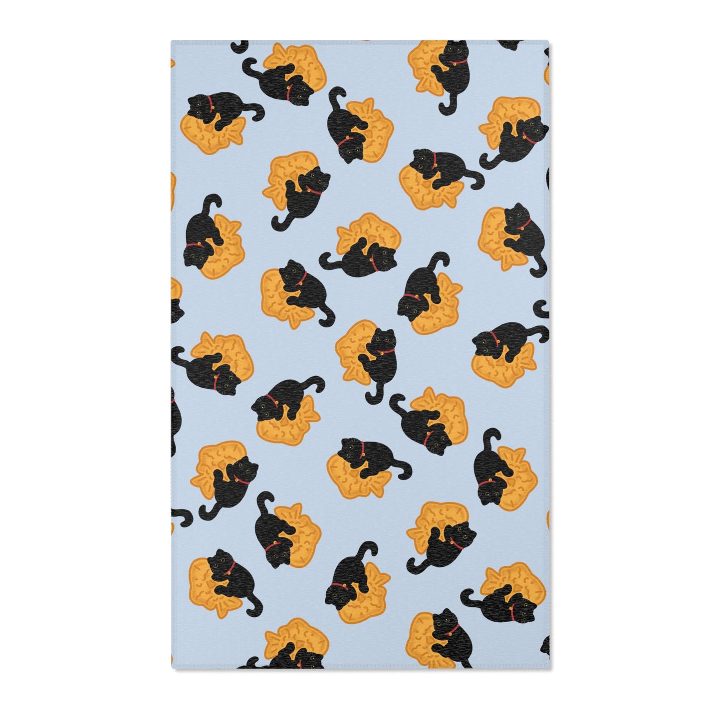Baby Blue Black Cat Taiyaki Rug