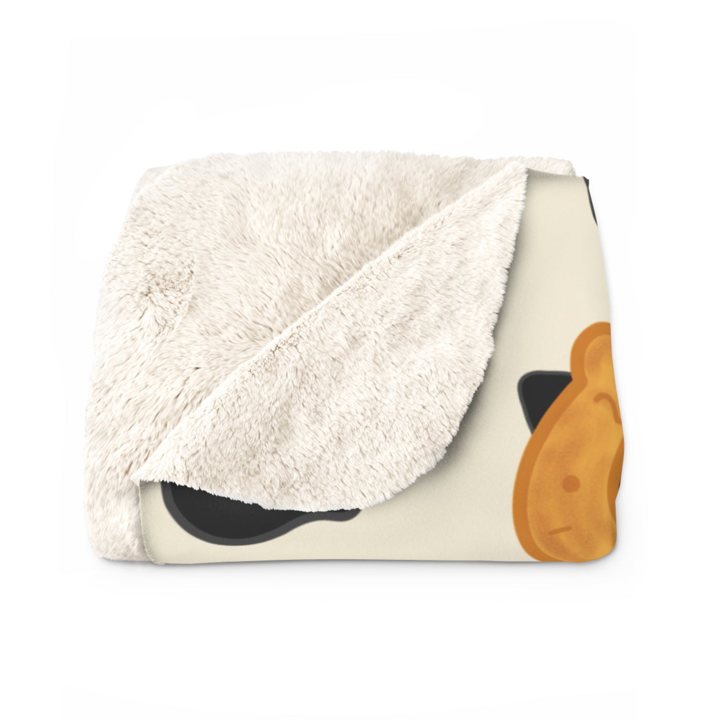 Black Cat Taiyaki Hat Cozy Fleece Blanket