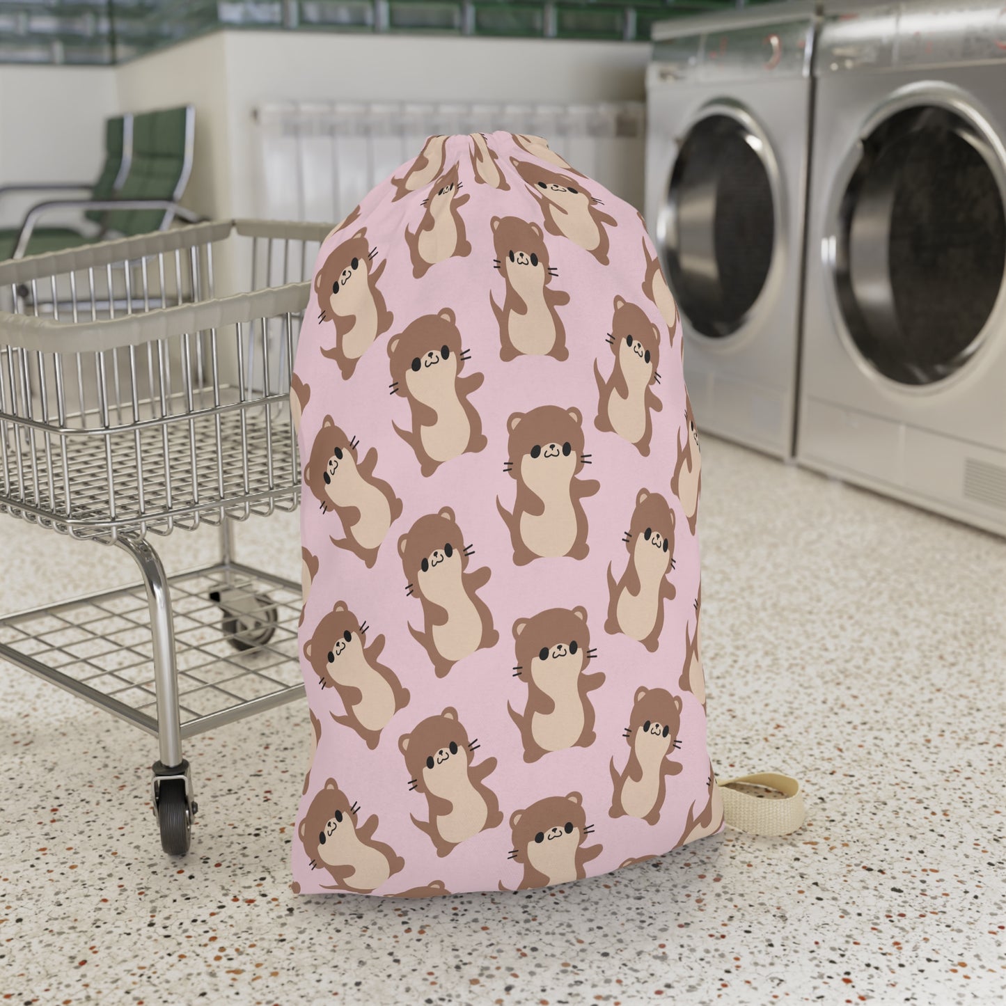 Baby Pink Otter Drawstring Bag