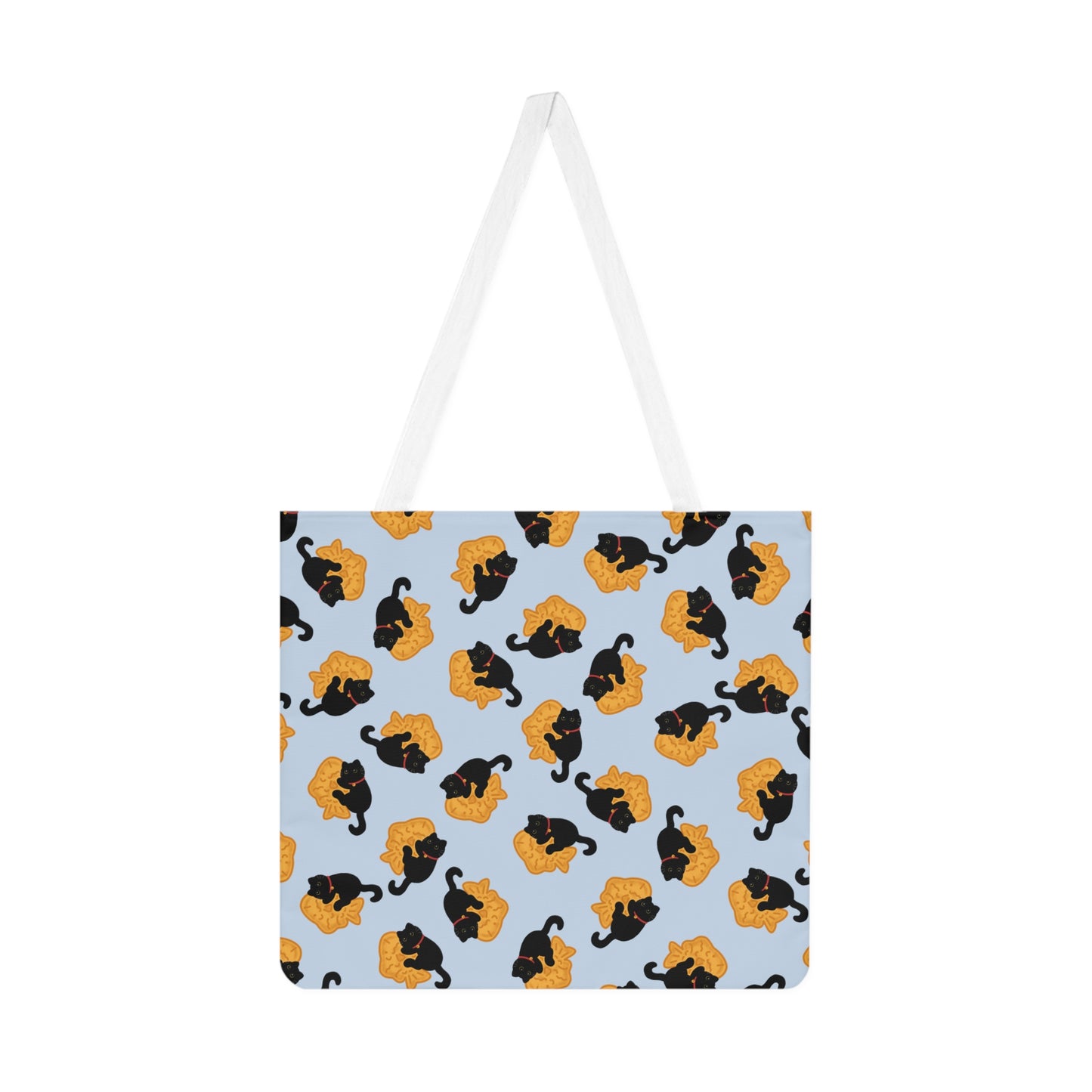 Baby Blue Black Cat Taiyaki Tote Bag