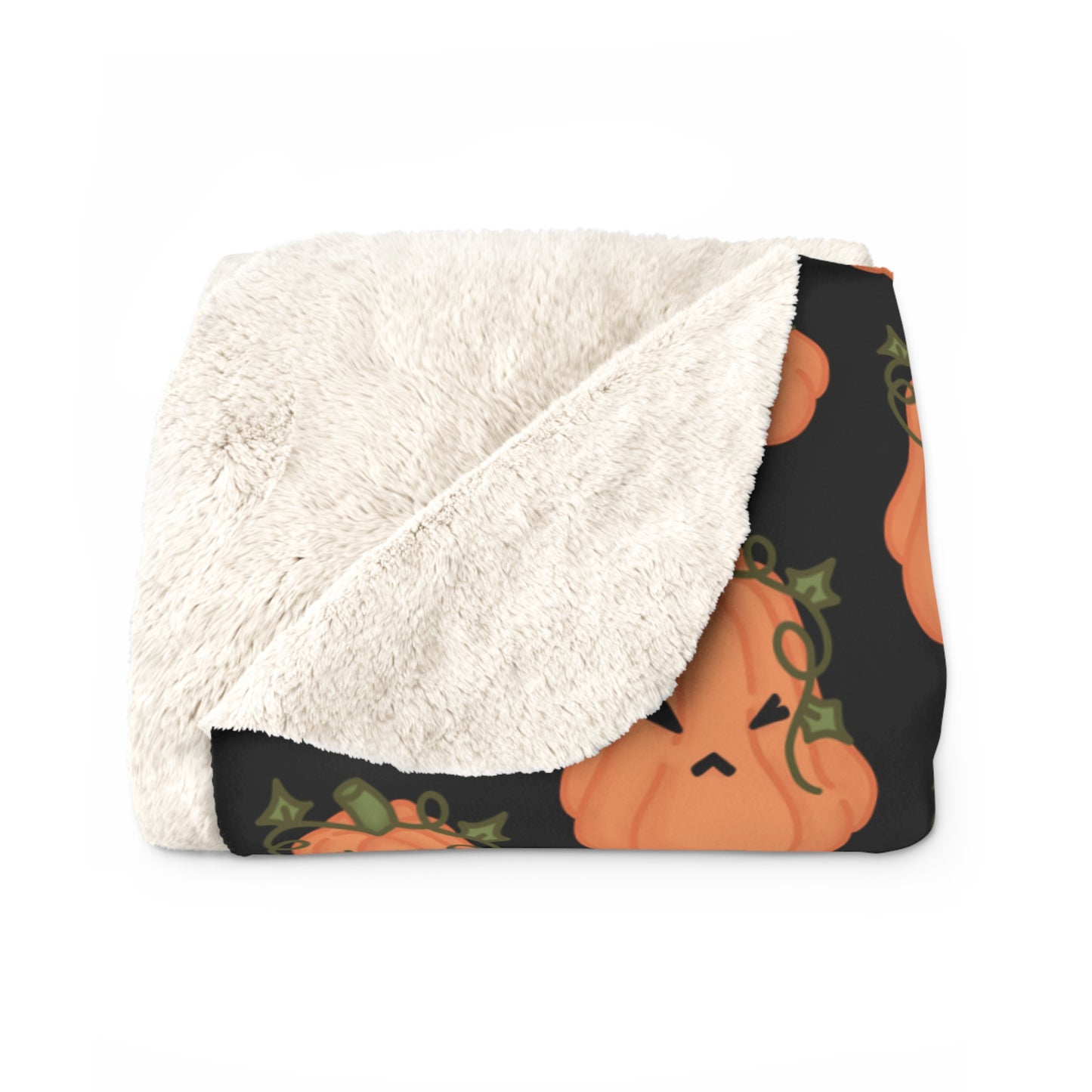 Angry Pumpkin Black Cozy Fleece Blanket