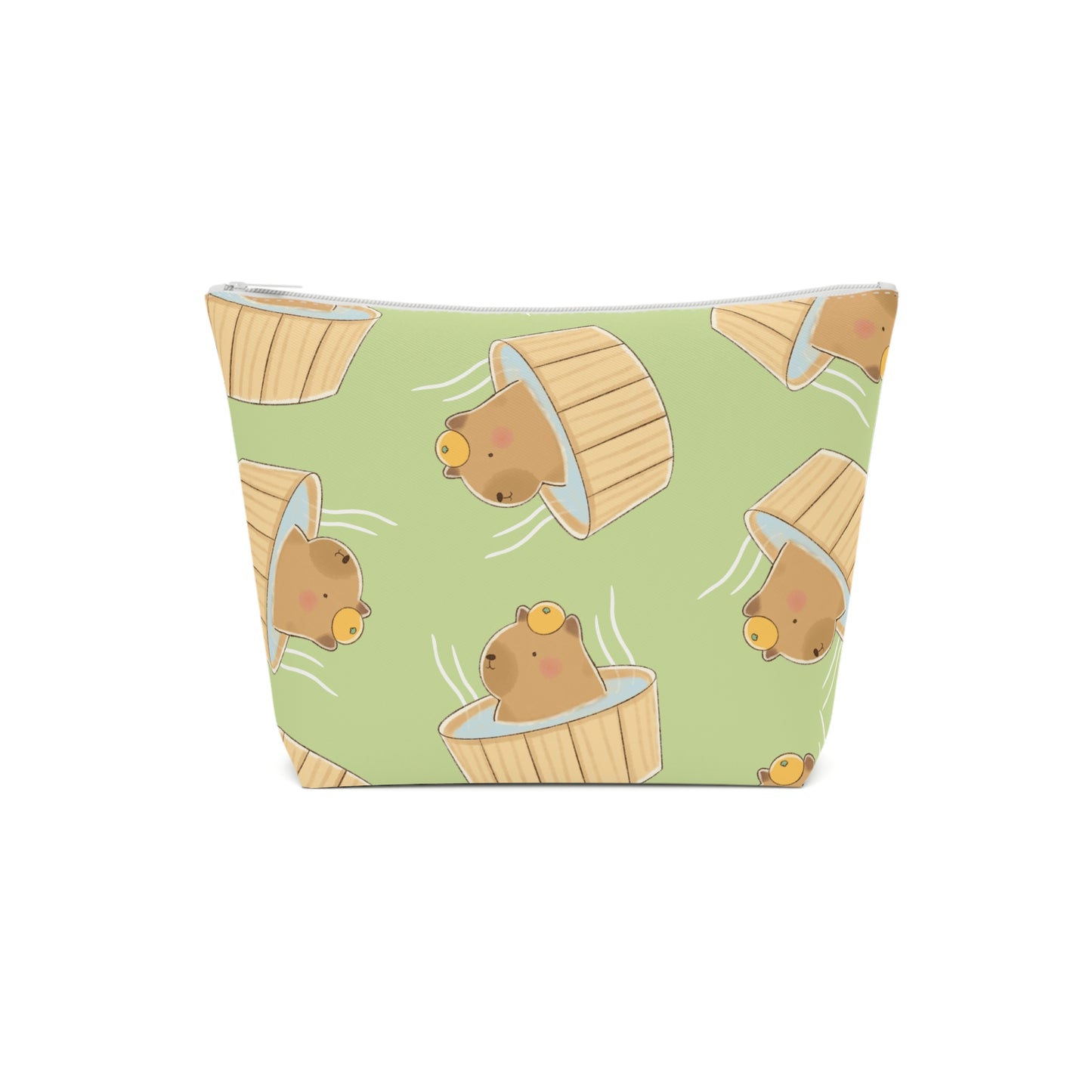 Matcha Green Capybara Bath Cosmetic Bag