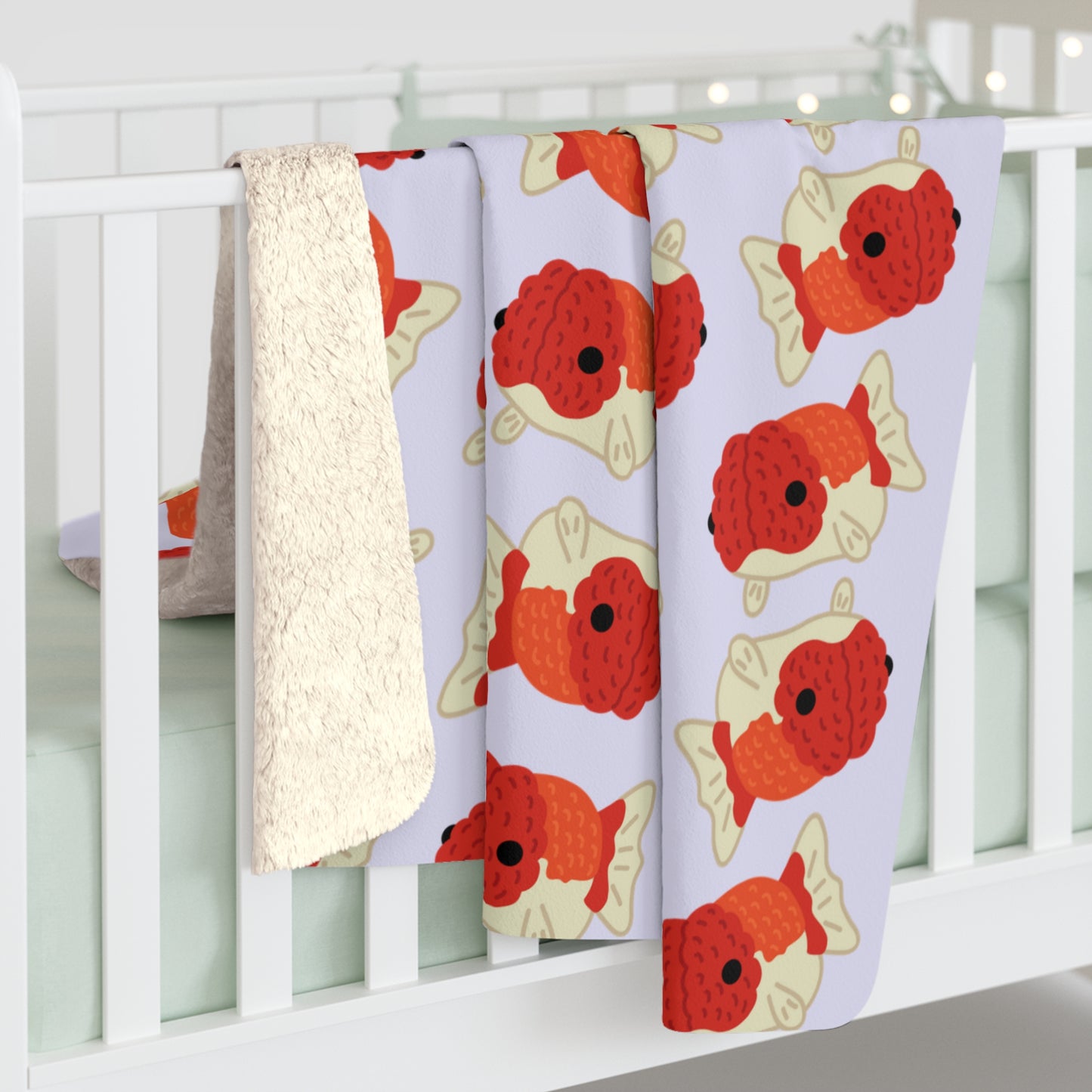 Lavender Chubby Goldfish Cozy Fleece Blanket