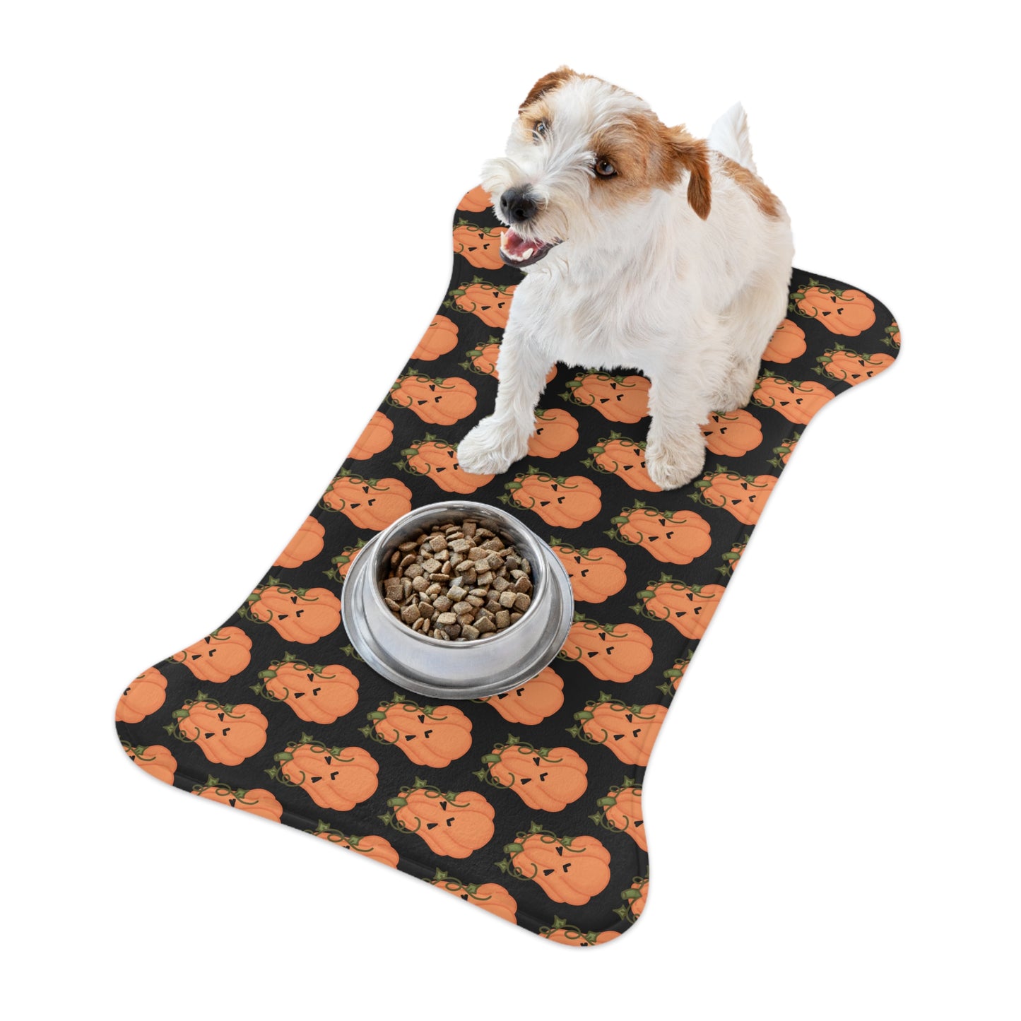 Angry Pumpkin Pet Food Mat