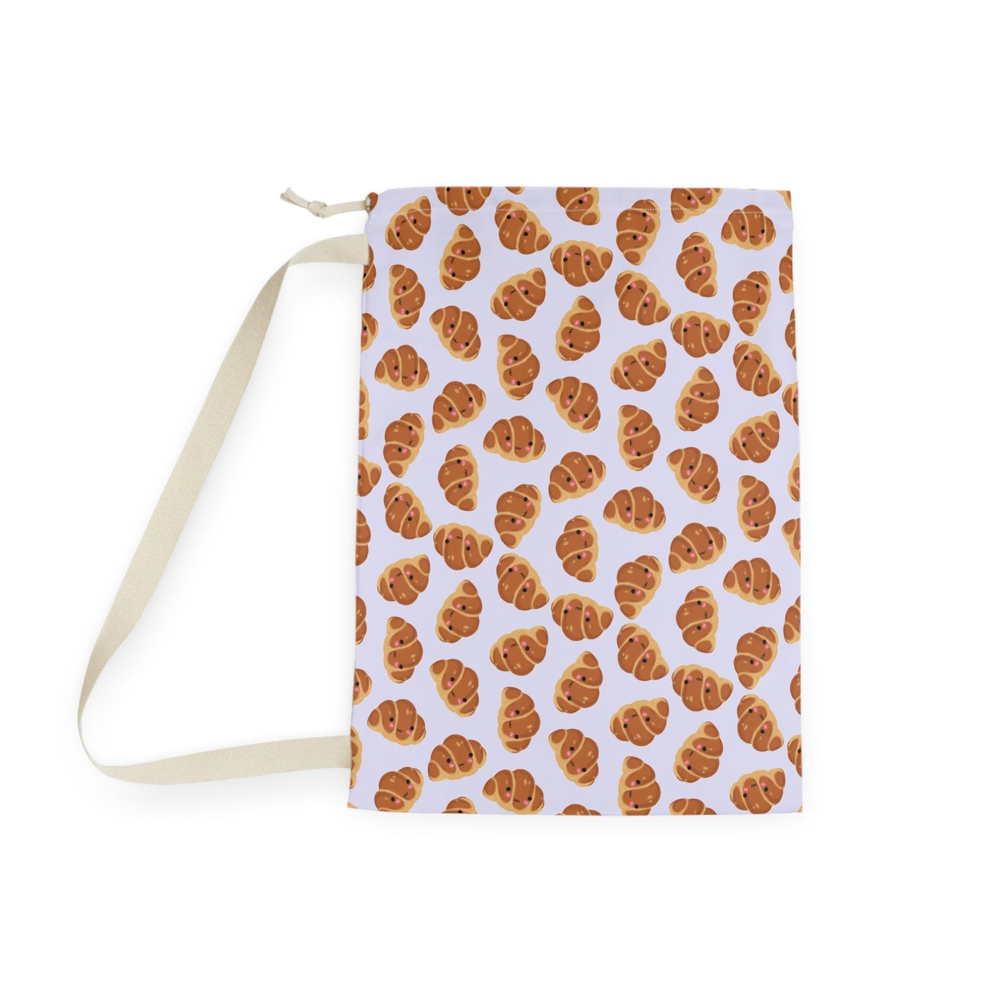 Lavender Blushing Croissant Drawstring Bag