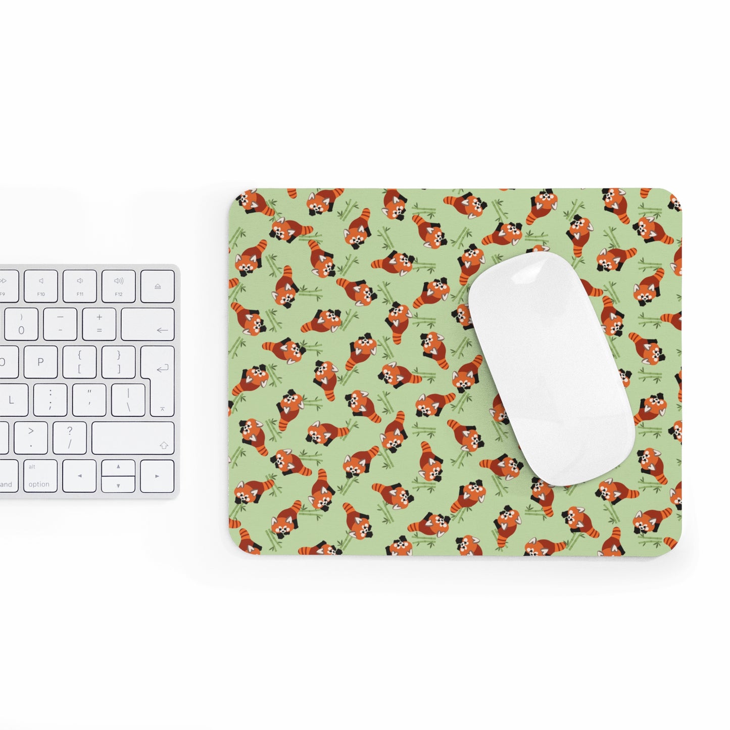 Matcha Green Red Panda Mouse Pad (Type 1)