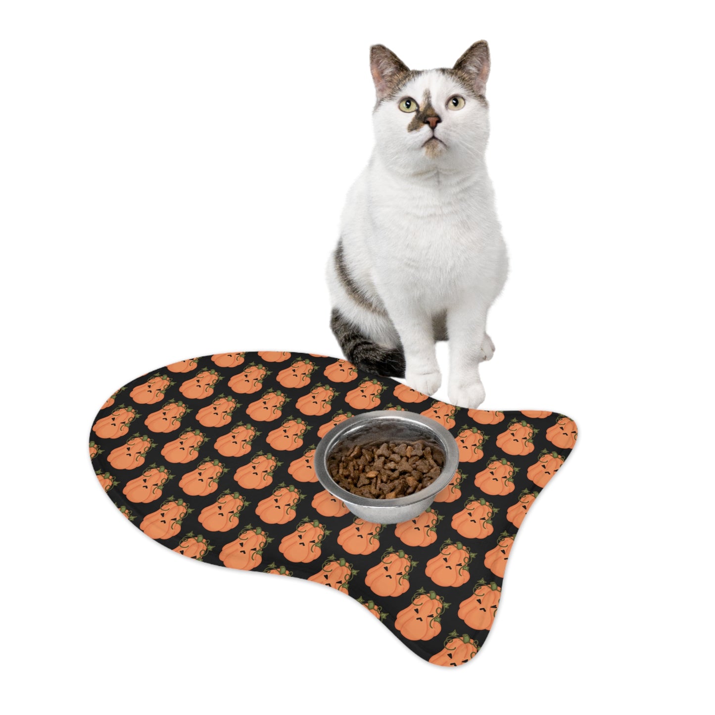 Angry Pumpkin Pet Food Mat
