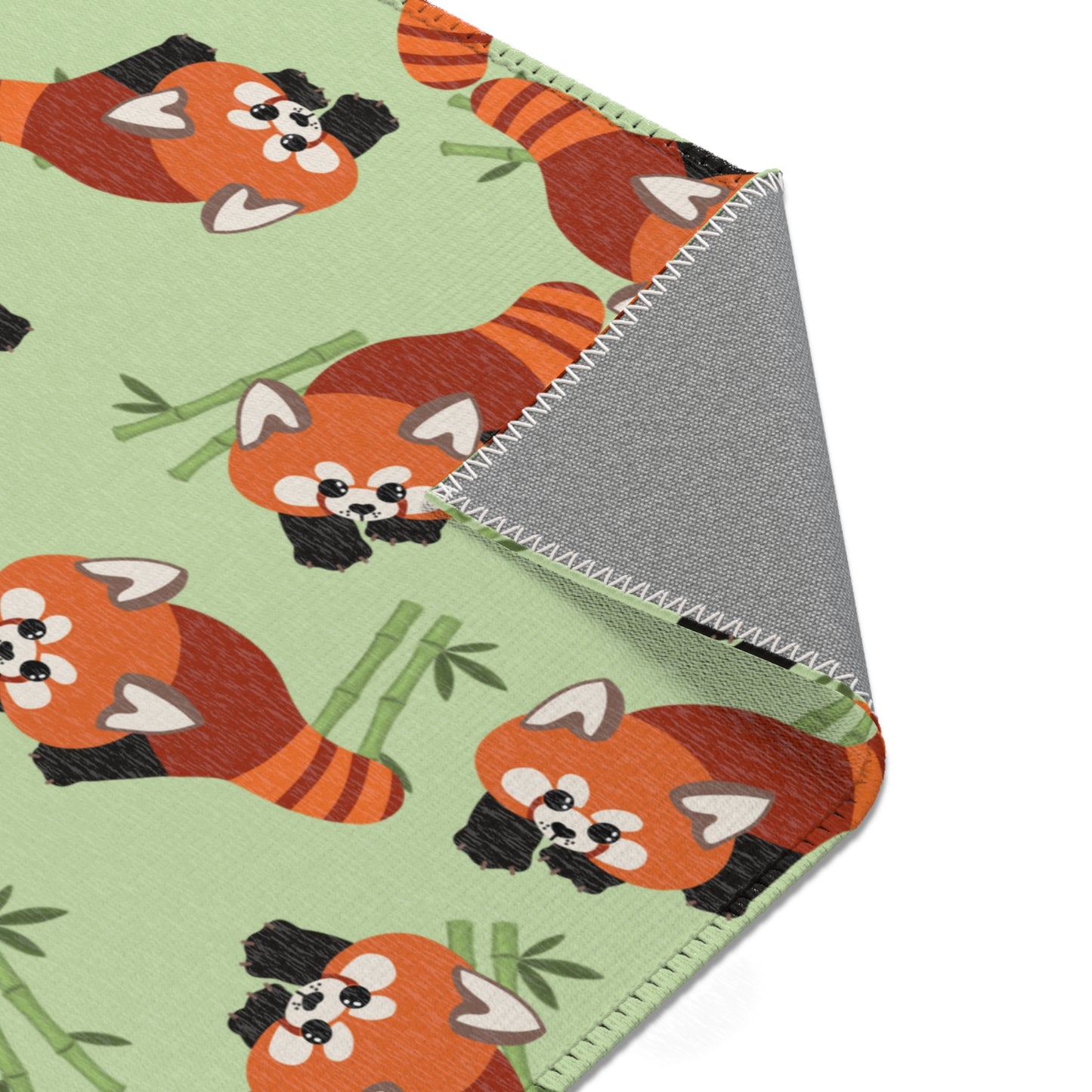 Matcha Green Red Panda Rug