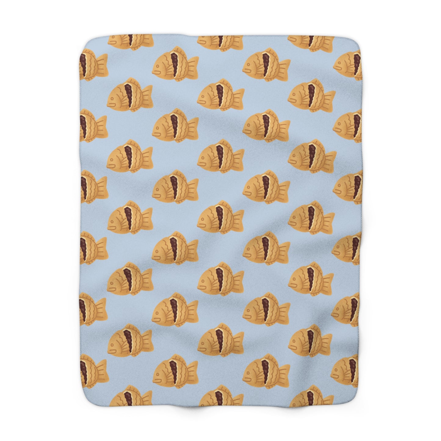 Baby Blue Taiyaki Cozy Fleece Blanket