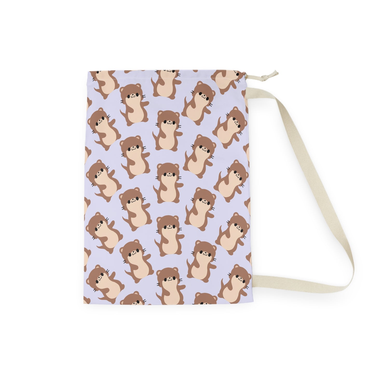 Lavender Otter Drawstring Bag