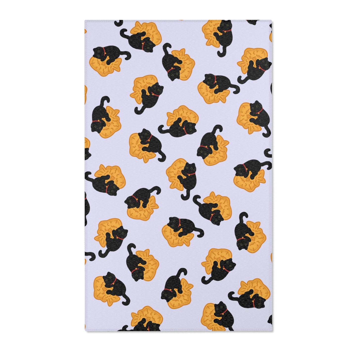 Lavender Black Cat Taiyaki Rug