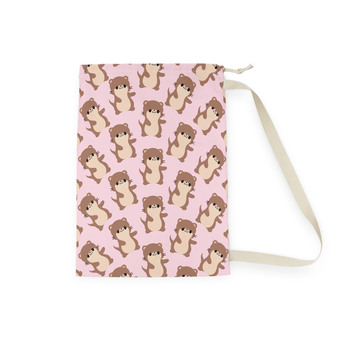 Baby Pink Otter Drawstring Bag