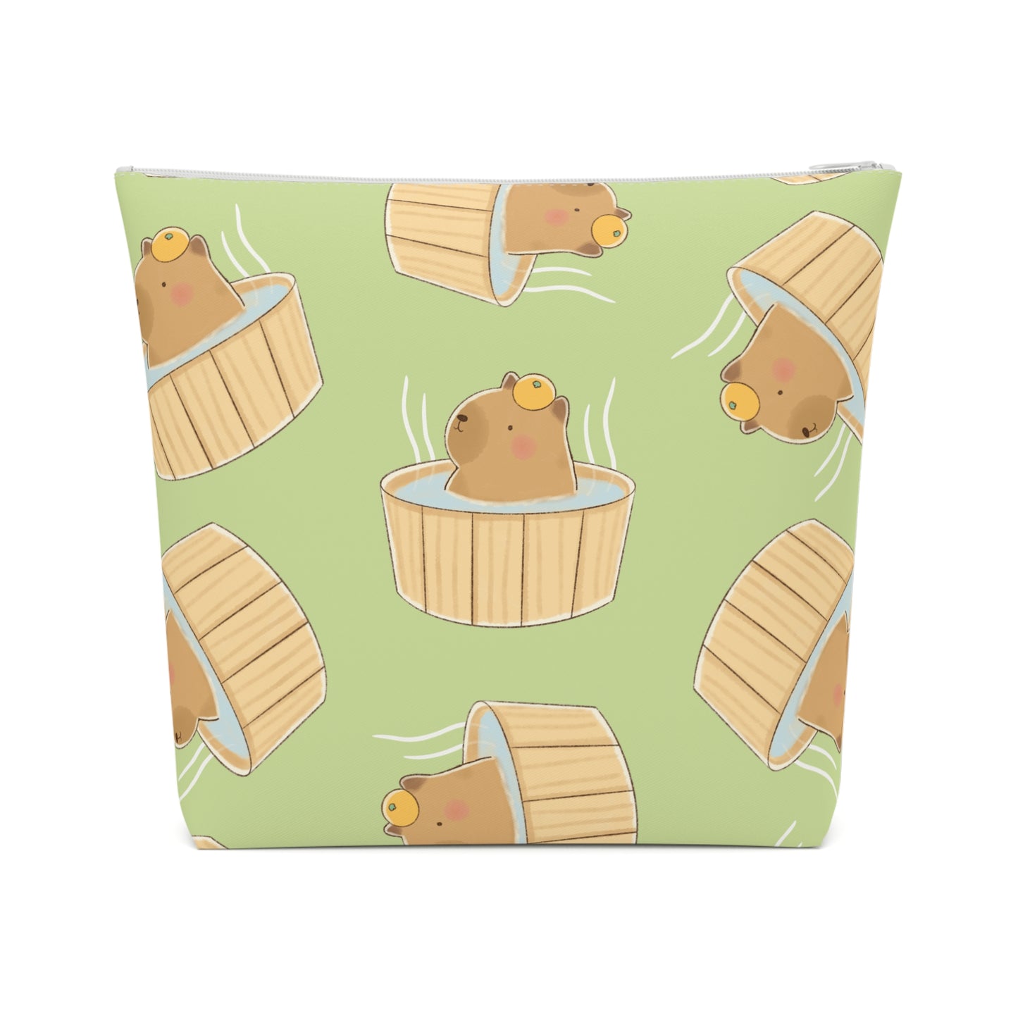 Matcha Green Capybara Bath Cosmetic Bag