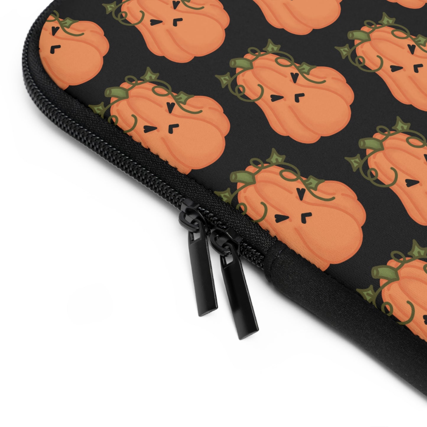 Angry Pumpkin Black Laptop Sleeve