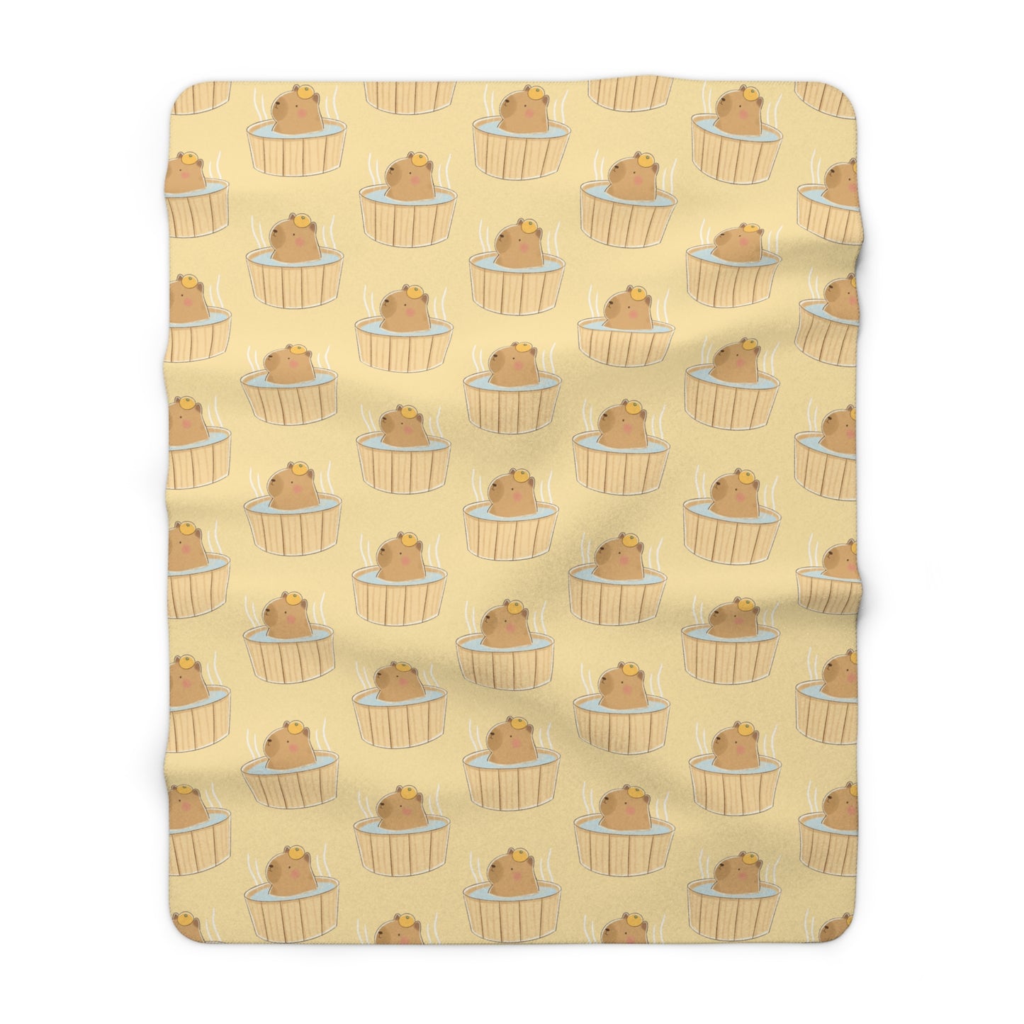 Butter Capybara Bath Cozy Fleece Blanket