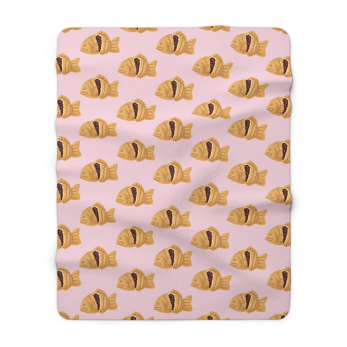 Baby Pink Taiyaki Cozy Fleece Blanket