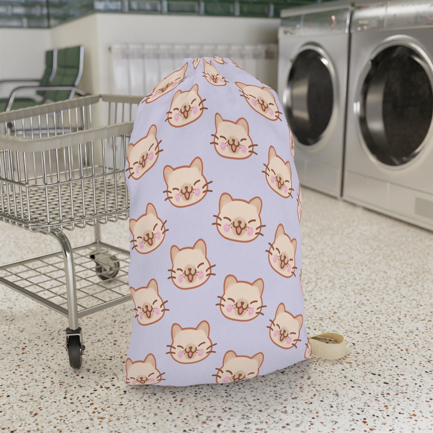 Lavender Kitty Kat Drawstring Bag