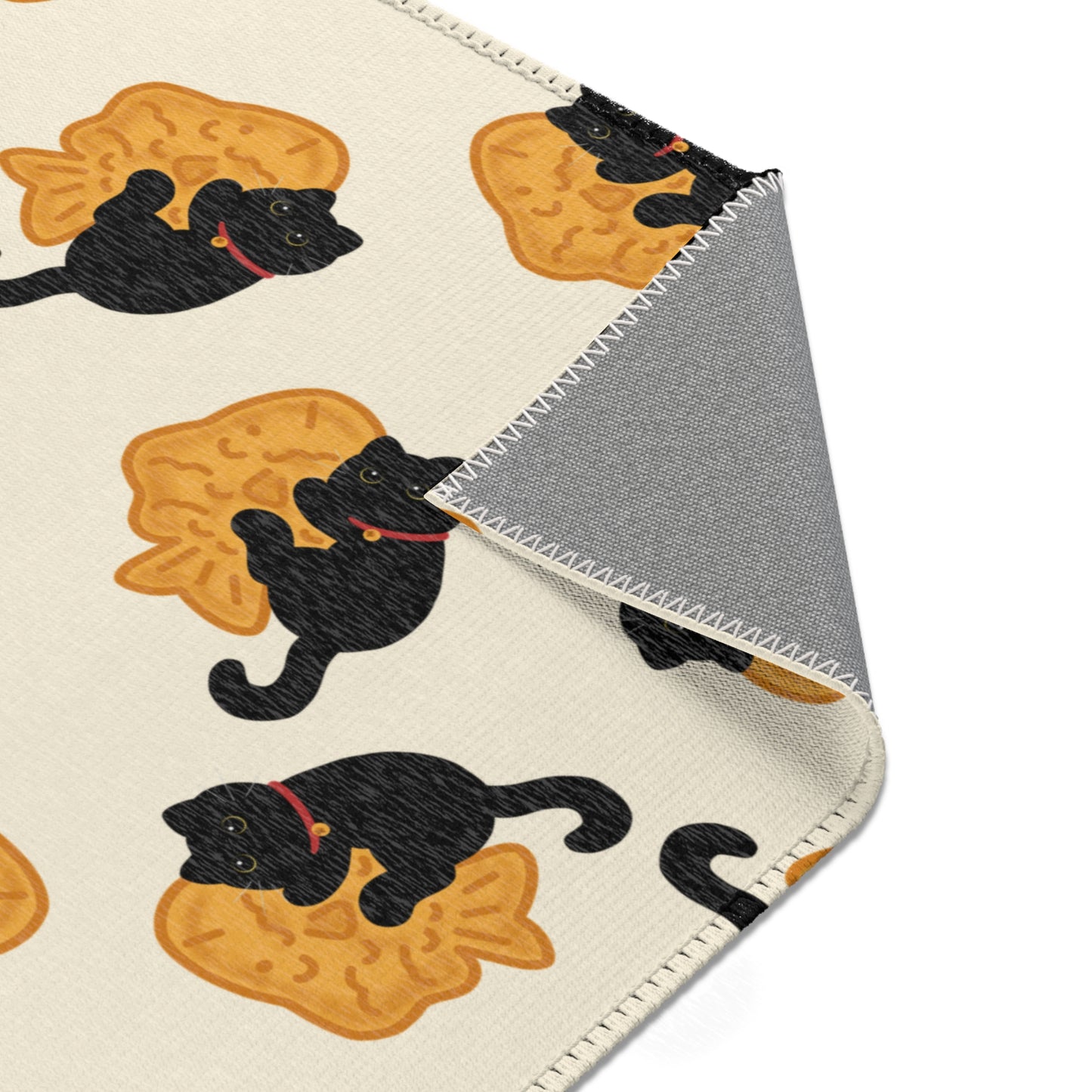 Black Cat Taiyaki Rug