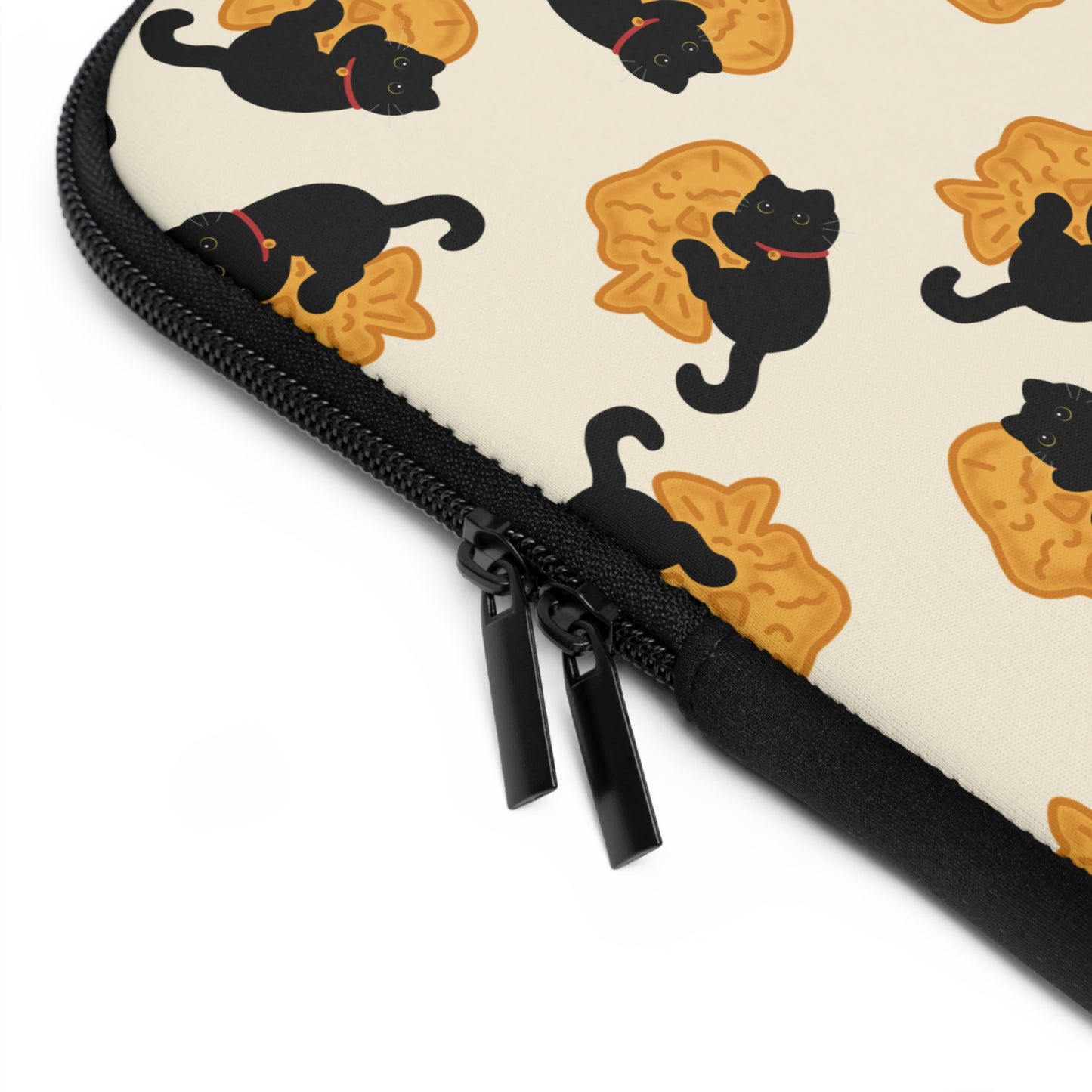 Black Cat Taiyaki Laptop Sleeve