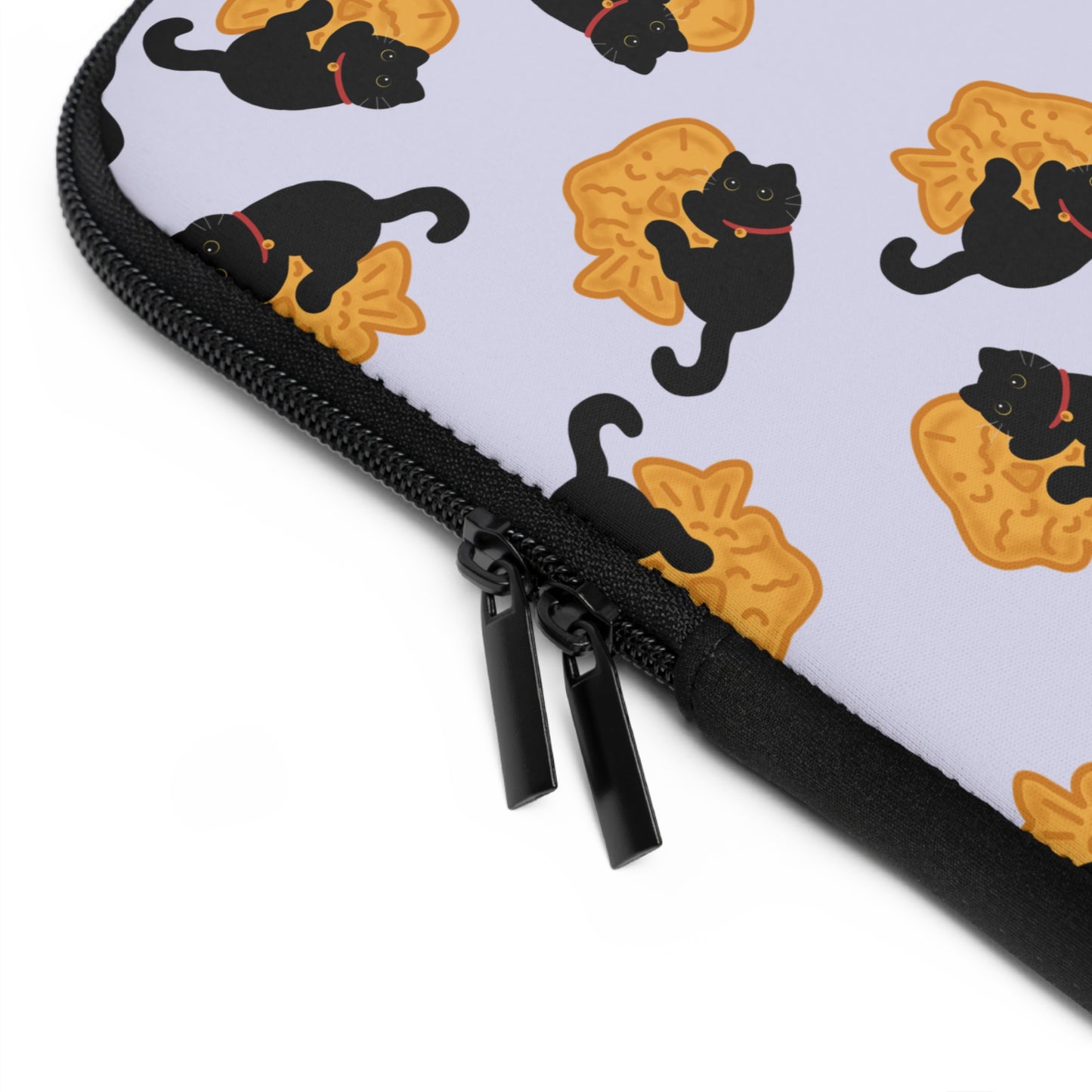 Lavender Black Cat Taiyaki Laptop Sleeve