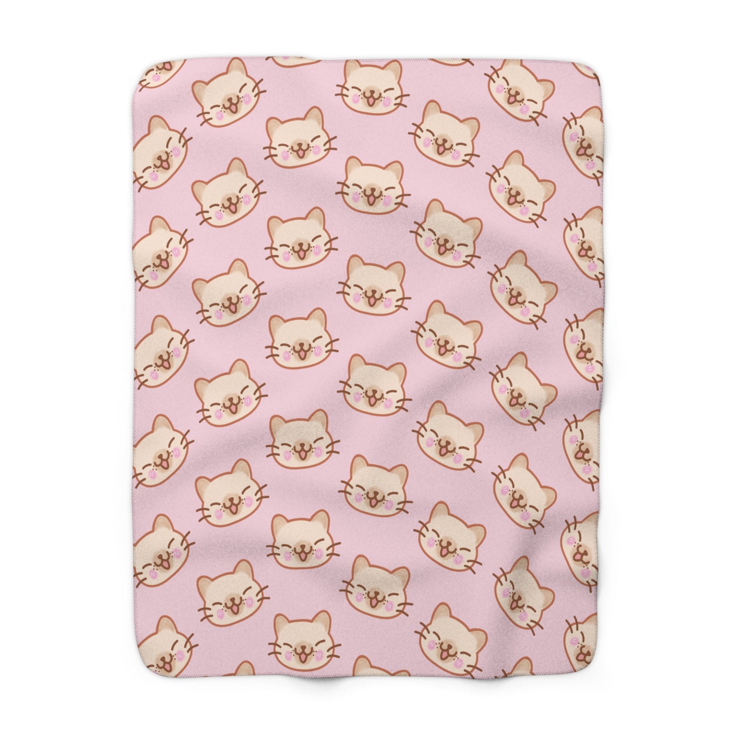 Baby Pink Kitty Kat Cozy Fleece Blanket