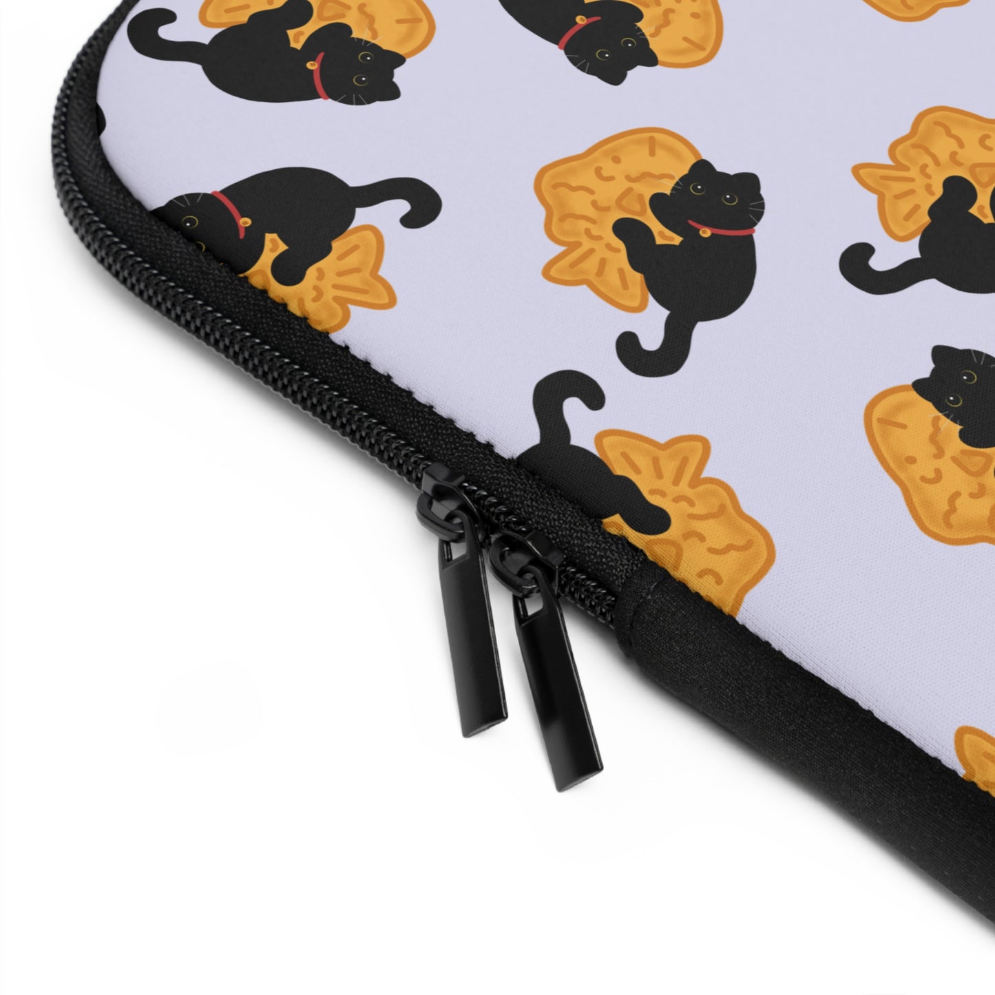 Lavender Black Cat Taiyaki Laptop Sleeve