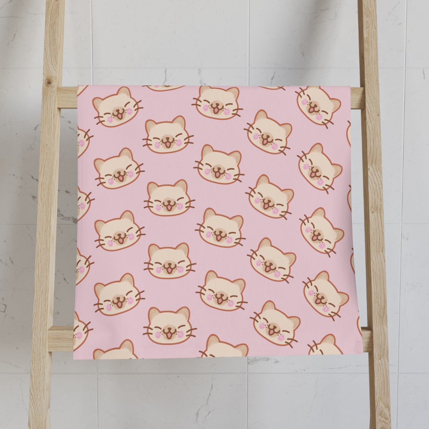 Baby Pink Kitty Kat Hand Towel