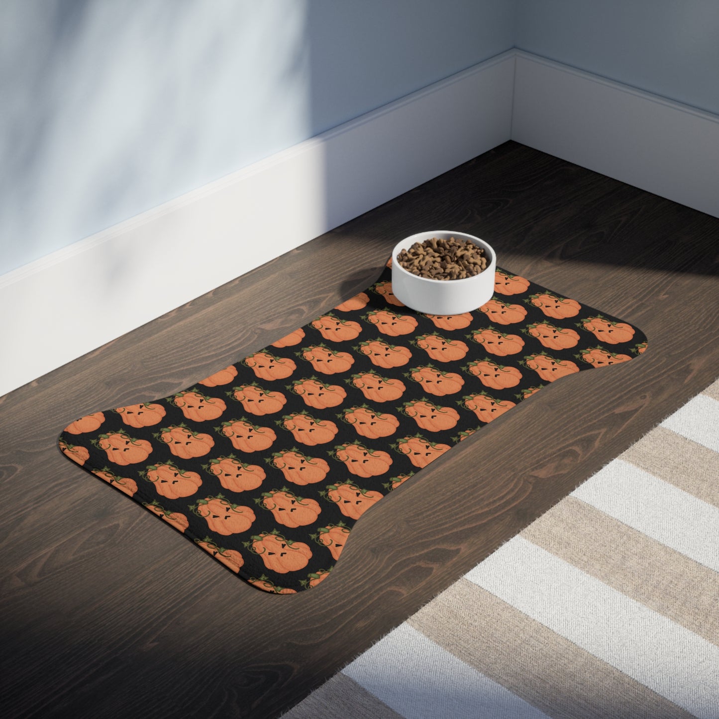 Angry Pumpkin Pet Food Mat