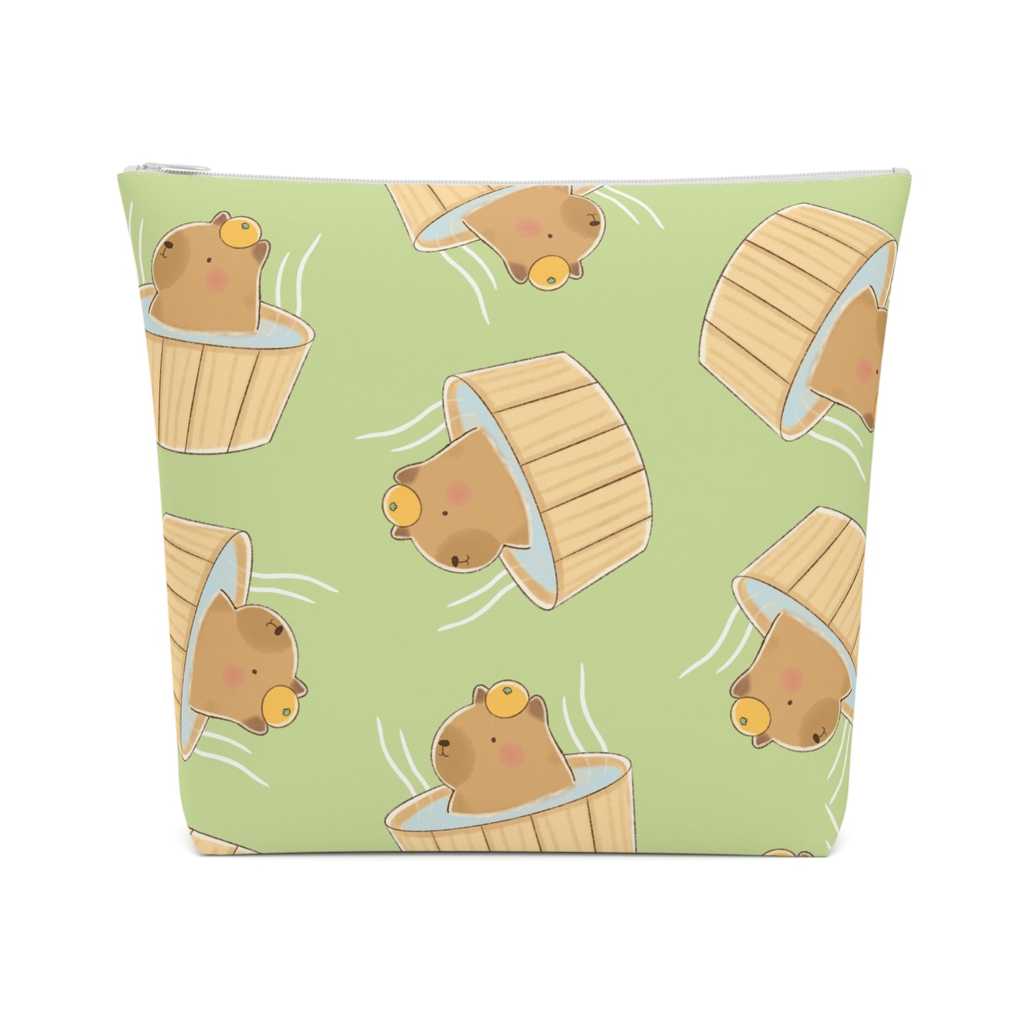 Matcha Green Capybara Bath Cosmetic Bag
