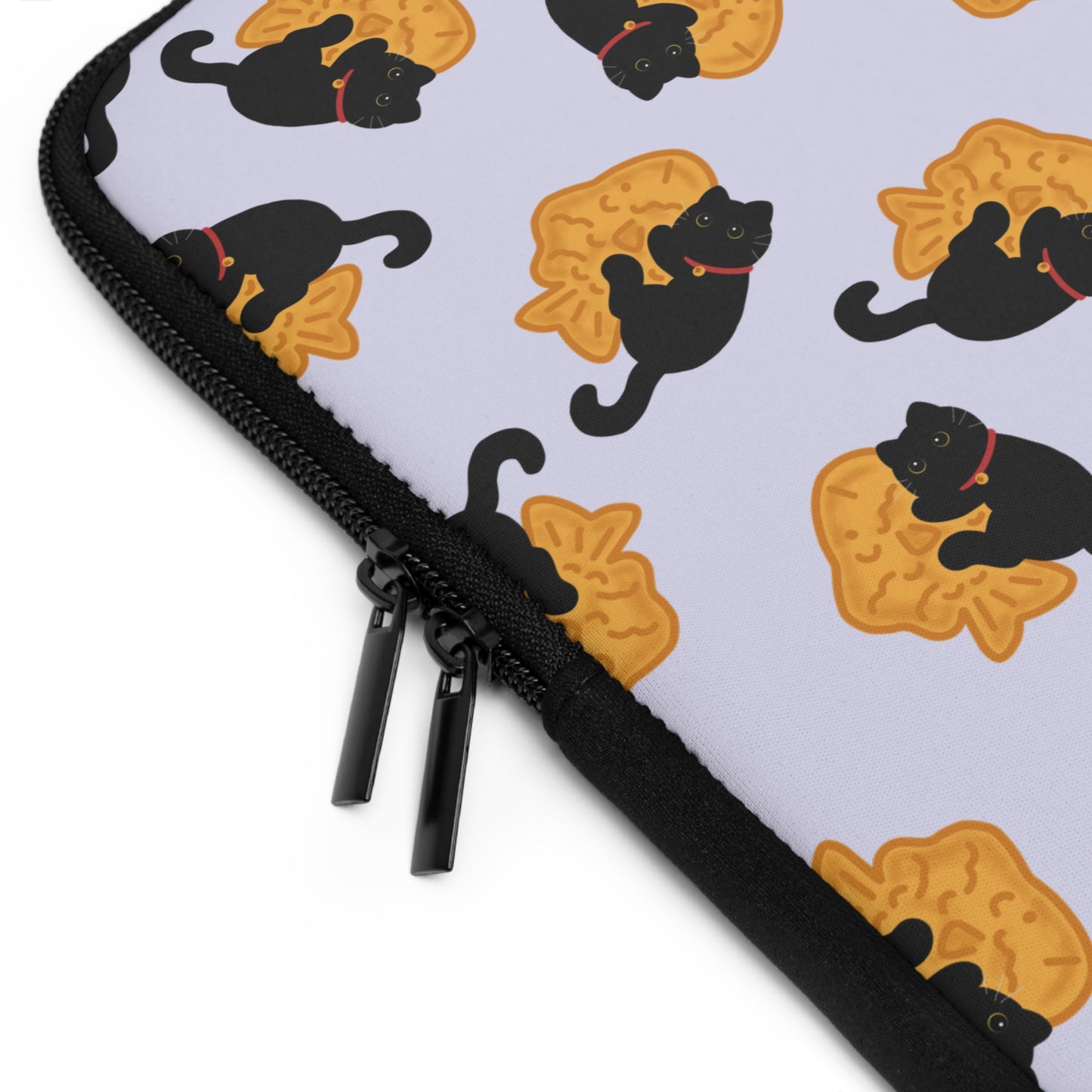 Lavender Black Cat Taiyaki Laptop Sleeve