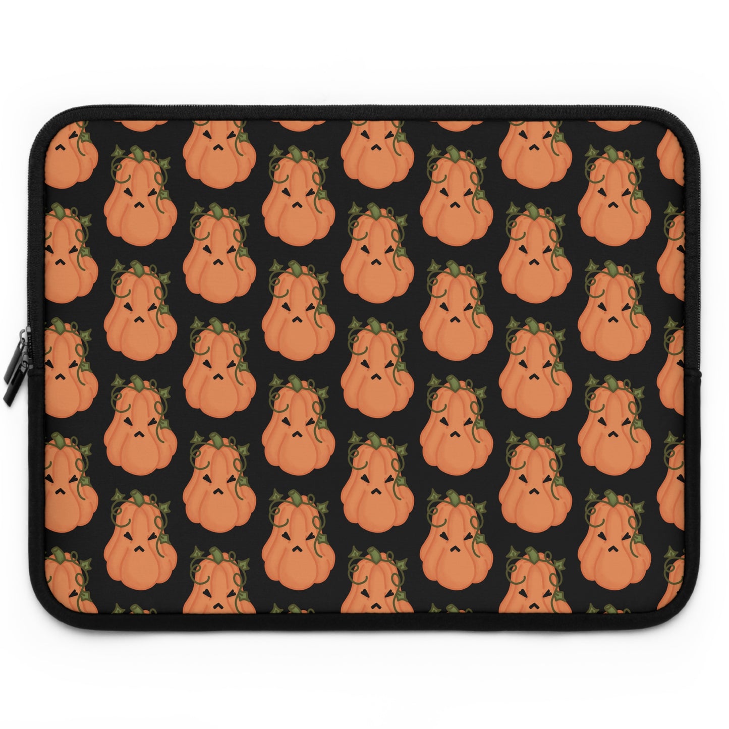 Angry Pumpkin Black Laptop Sleeve