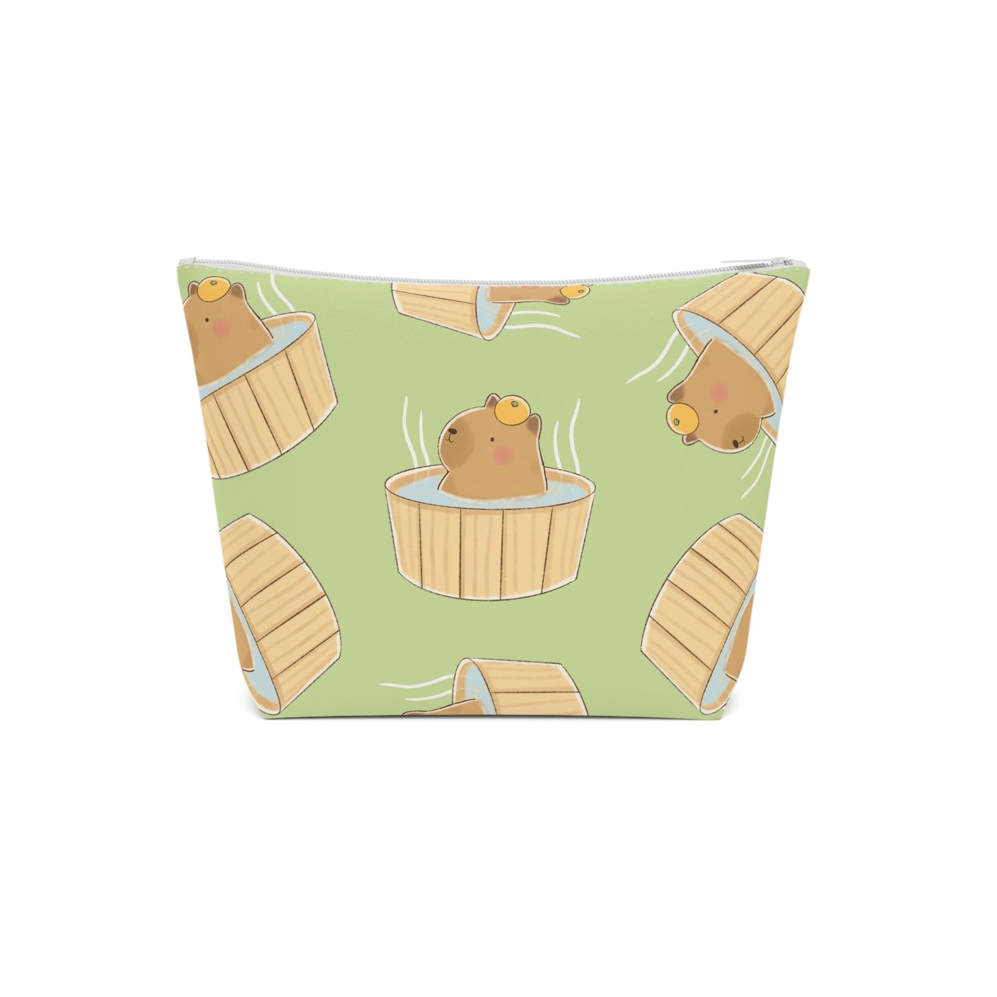 Matcha Green Capybara Bath Cosmetic Bag