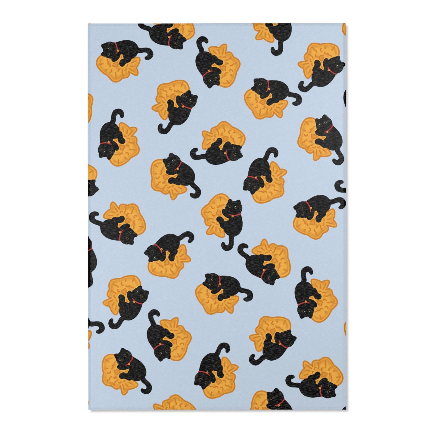 Baby Blue Black Cat Taiyaki Rug