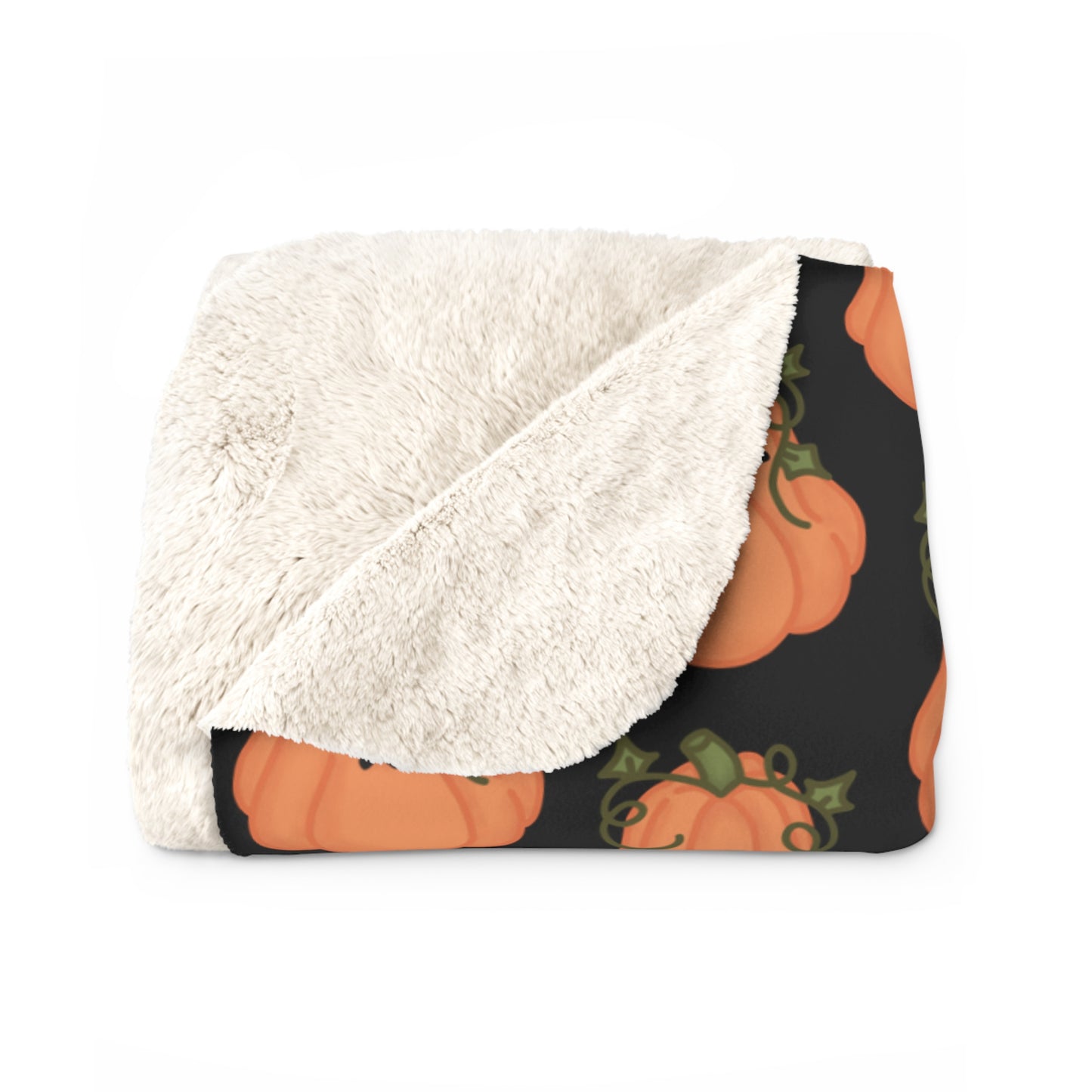 Angry Pumpkin Black Cozy Fleece Blanket