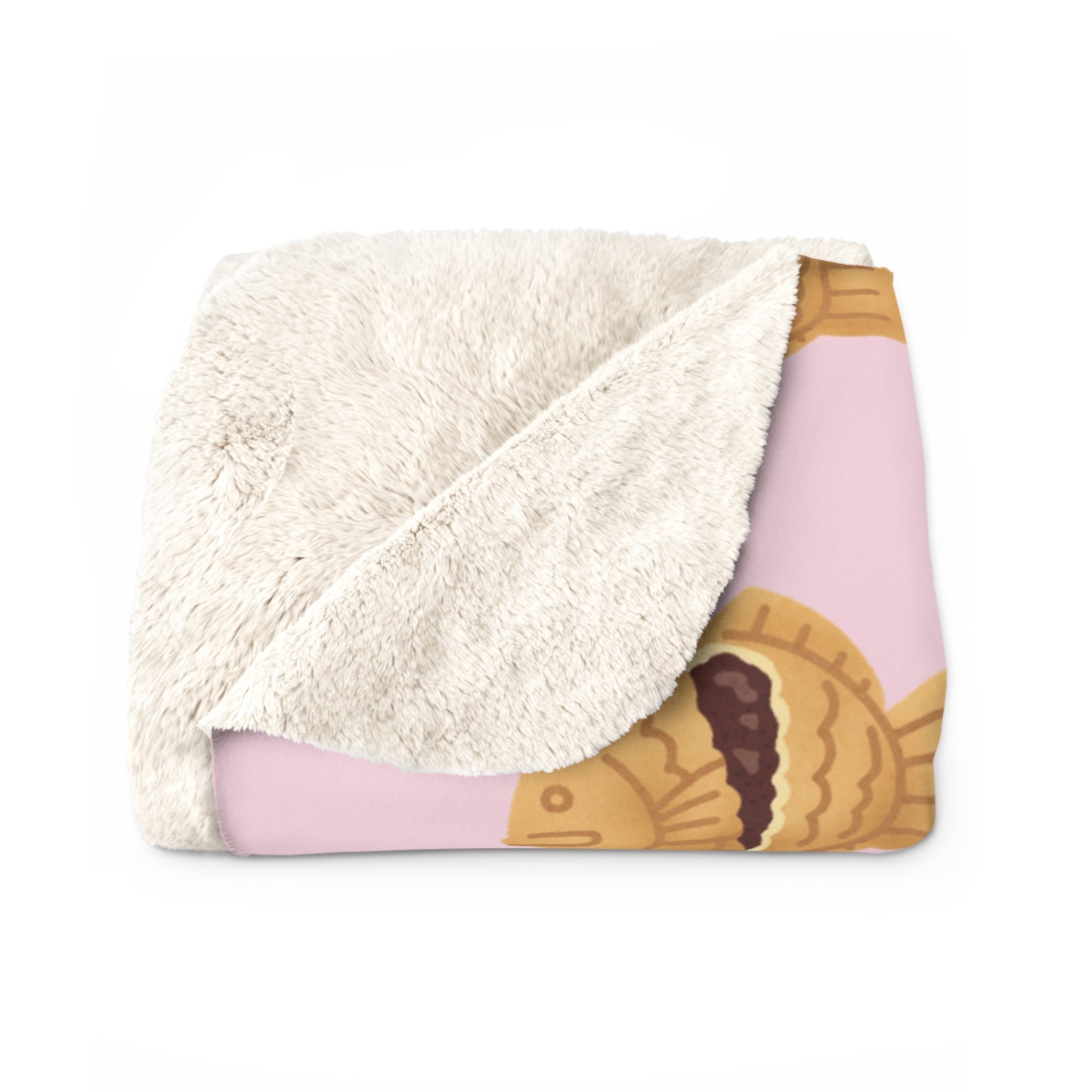 Baby Pink Taiyaki Cozy Fleece Blanket