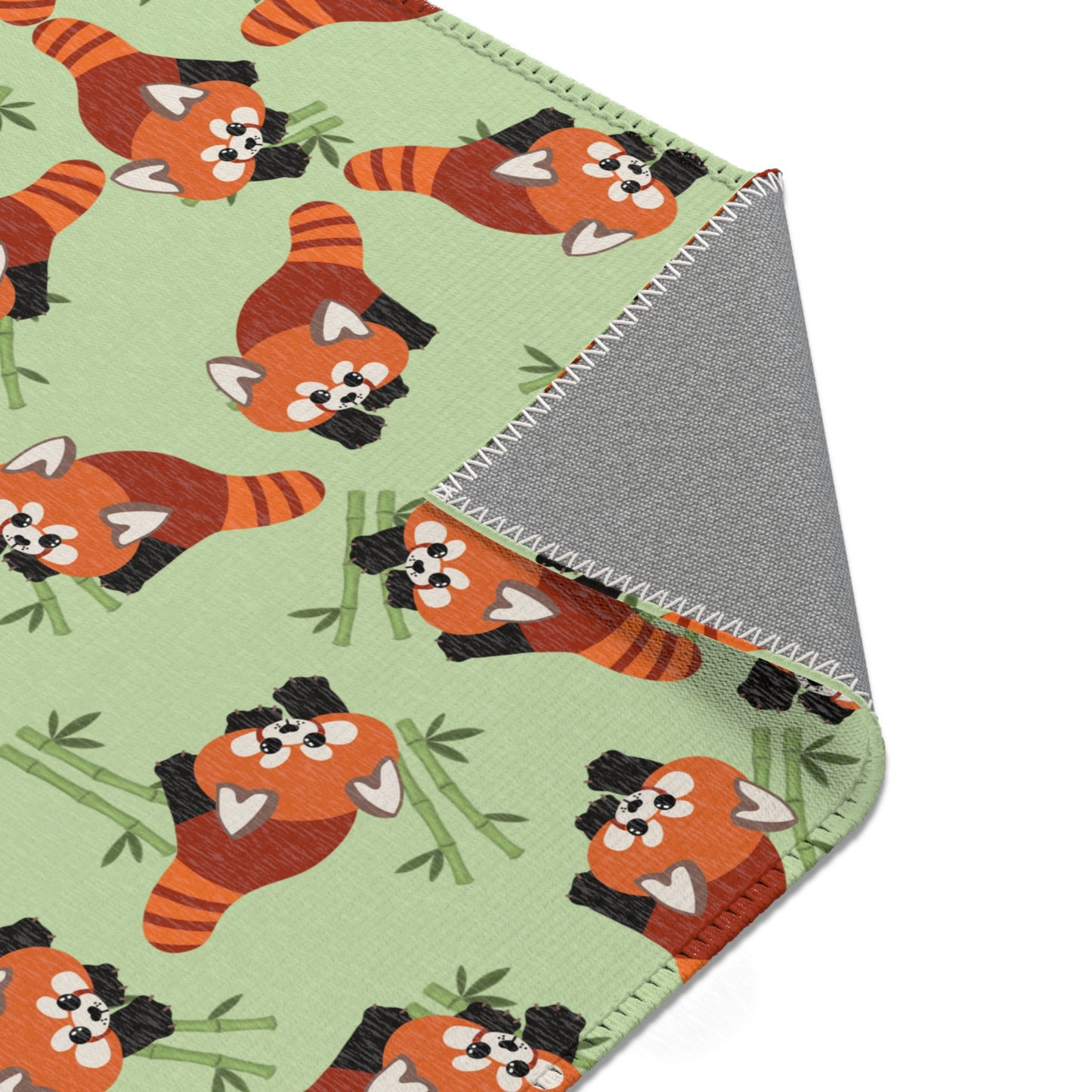 Matcha Green Red Panda Rug