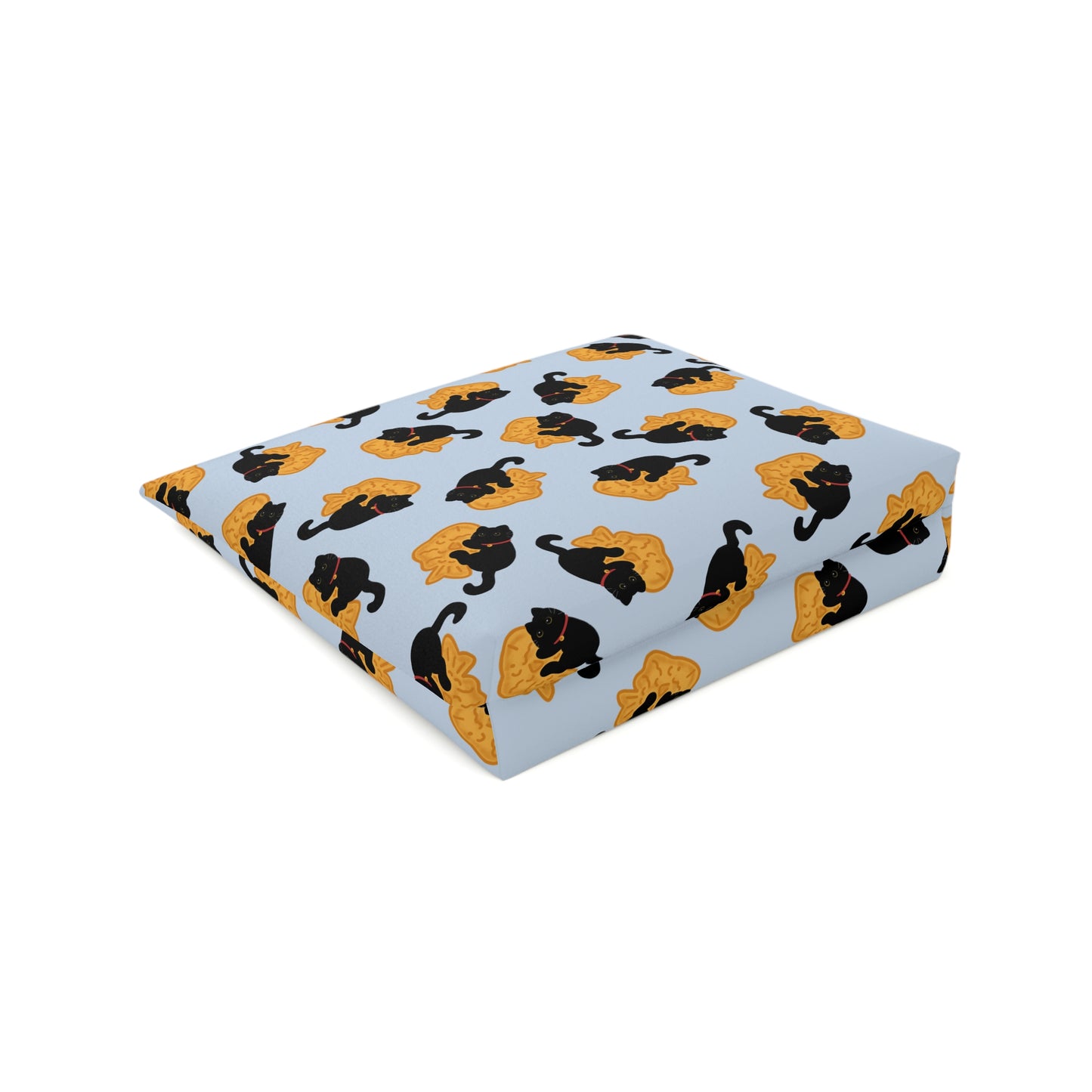 Baby Blue Black Cat Taiyaki Cosmetic Bag