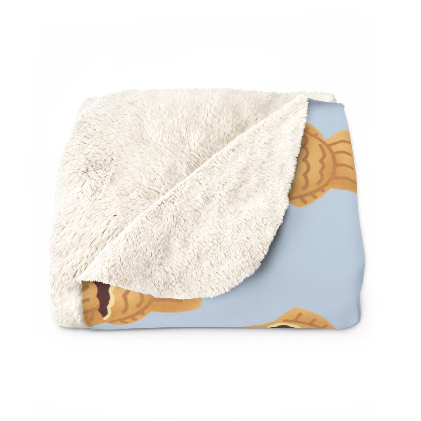 Baby Blue Taiyaki Cozy Fleece Blanket