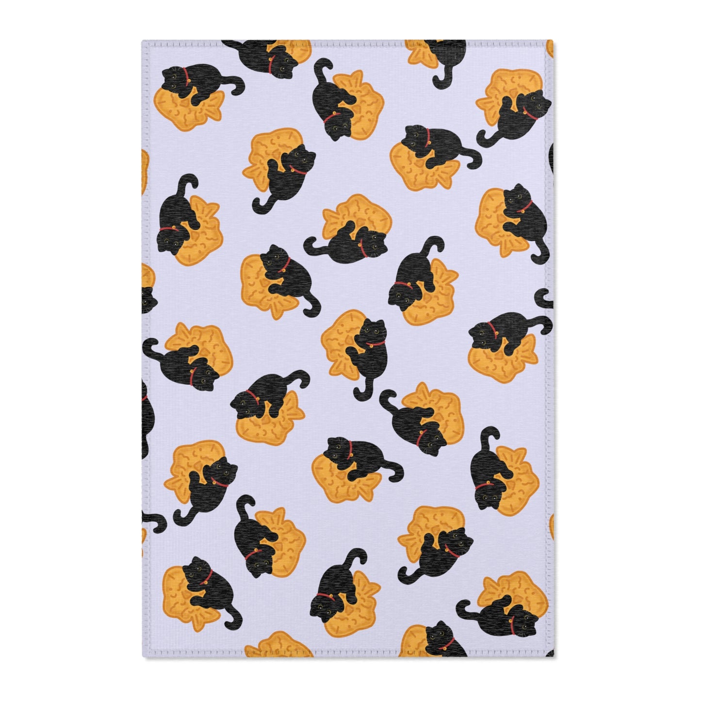 Lavender Black Cat Taiyaki Rug