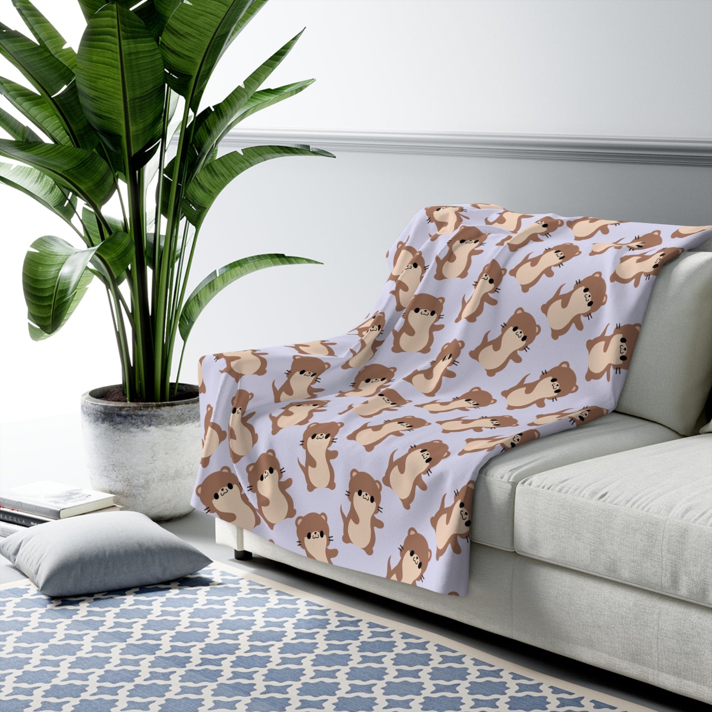 Lavender Otter Cozy Fleece Blanket