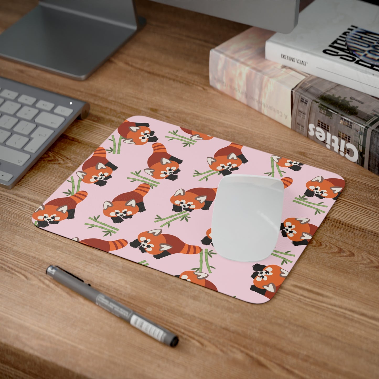 Baby Pink Red Panda Mouse Pad