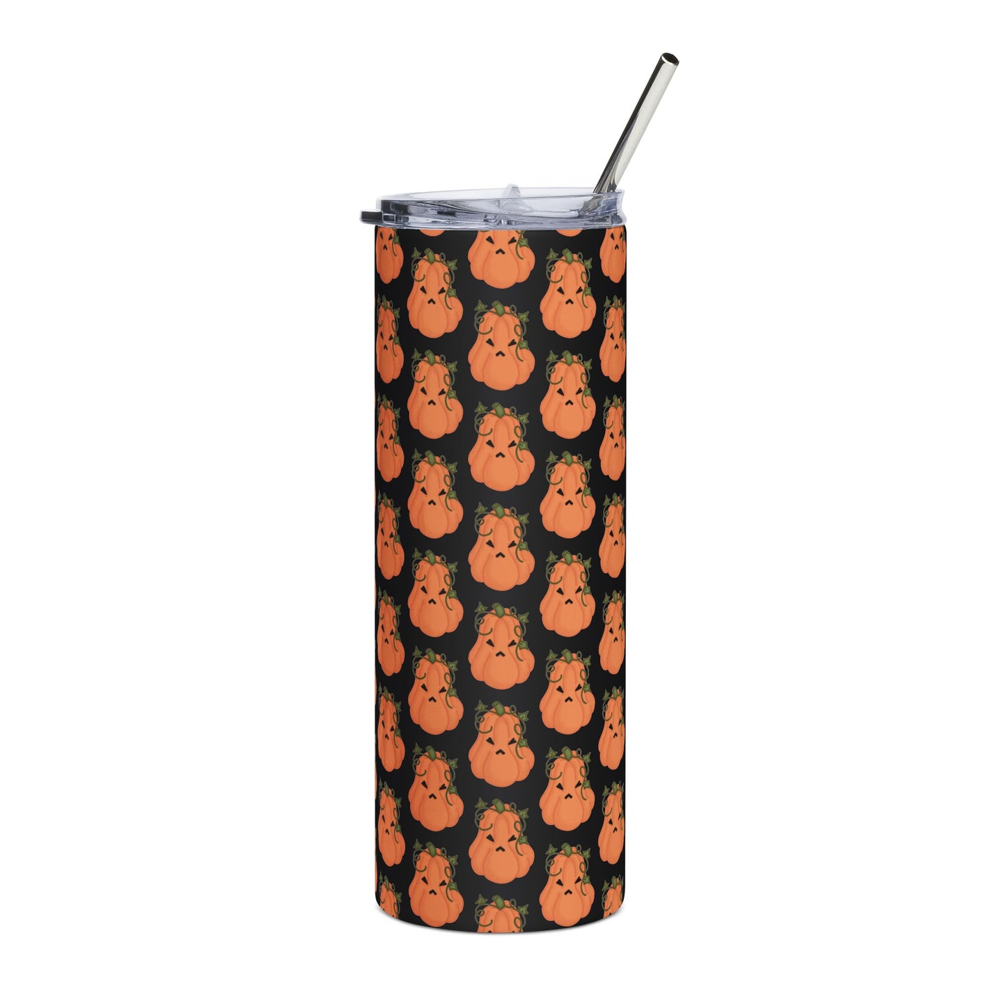 Angry Pumpkin Black Stainless Steel Tumbler, 20oz