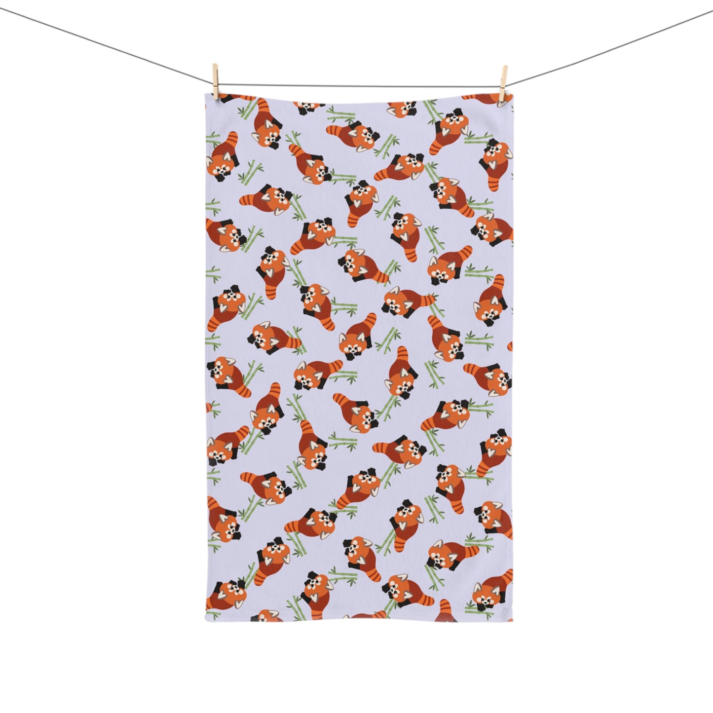 Lavender Red Panda Hand Towel