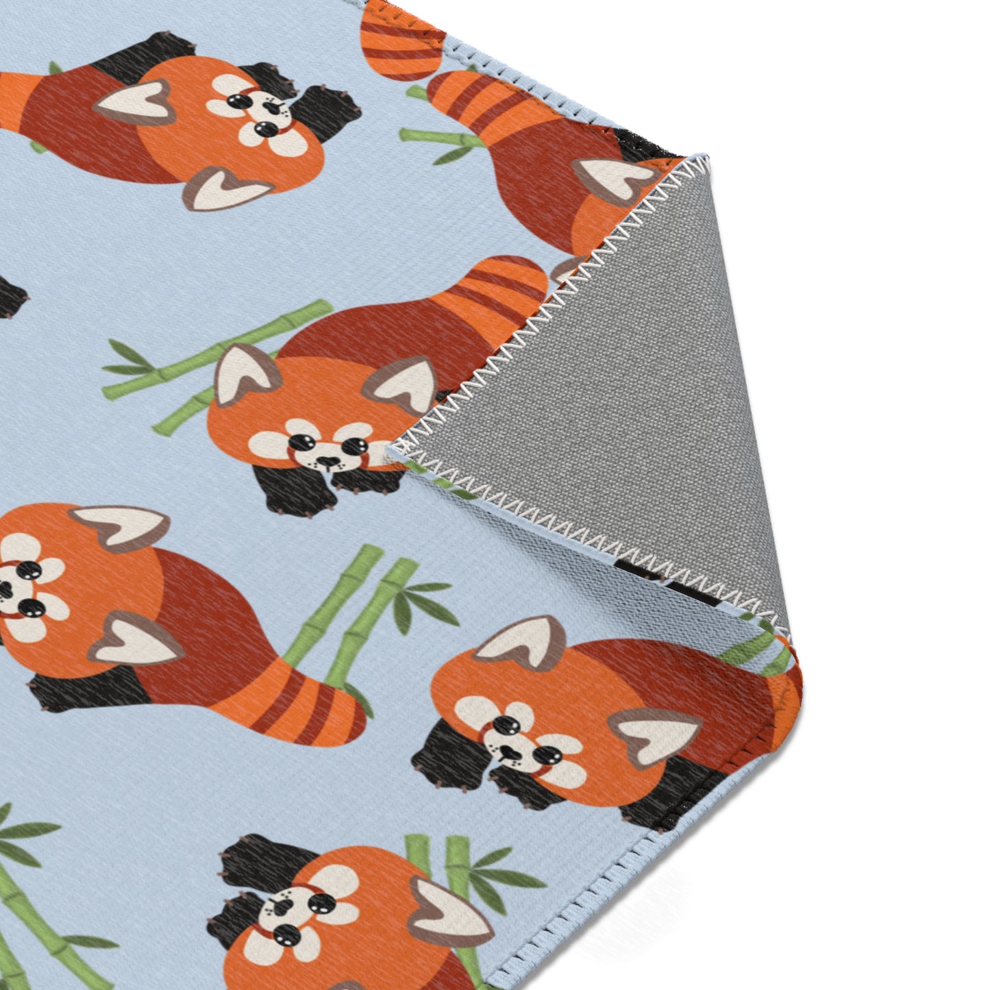 Baby Blue Red Panda Rug