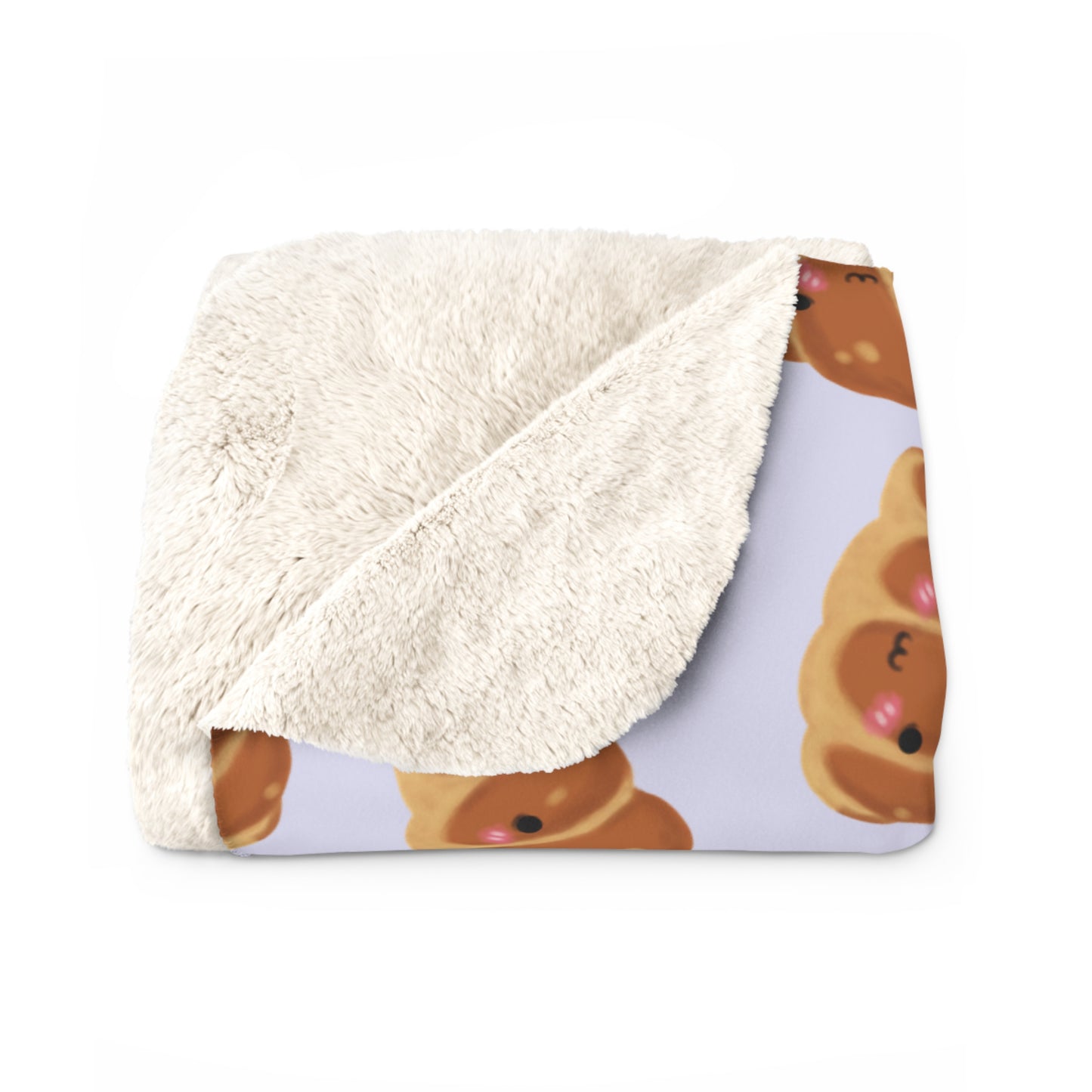 Lavender Blushing Croissant Cozy Fleece Blanket