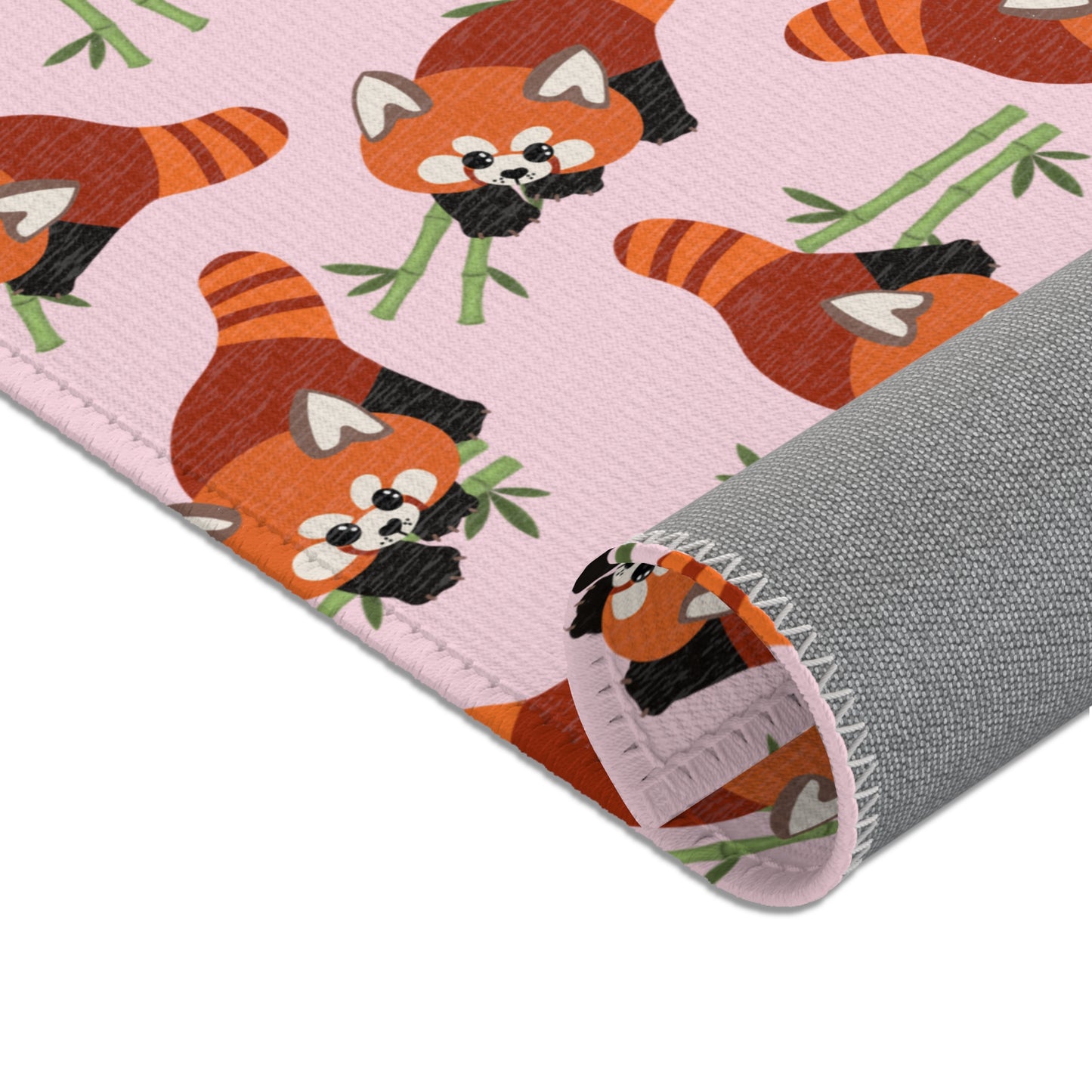 Baby Pink Red Panda Rug