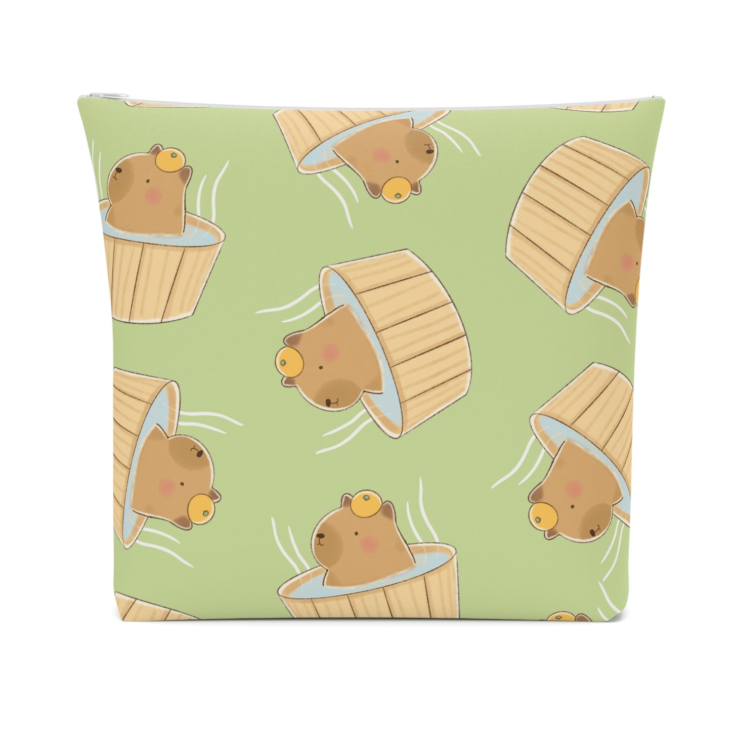 Matcha Green Capybara Bath Cosmetic Bag