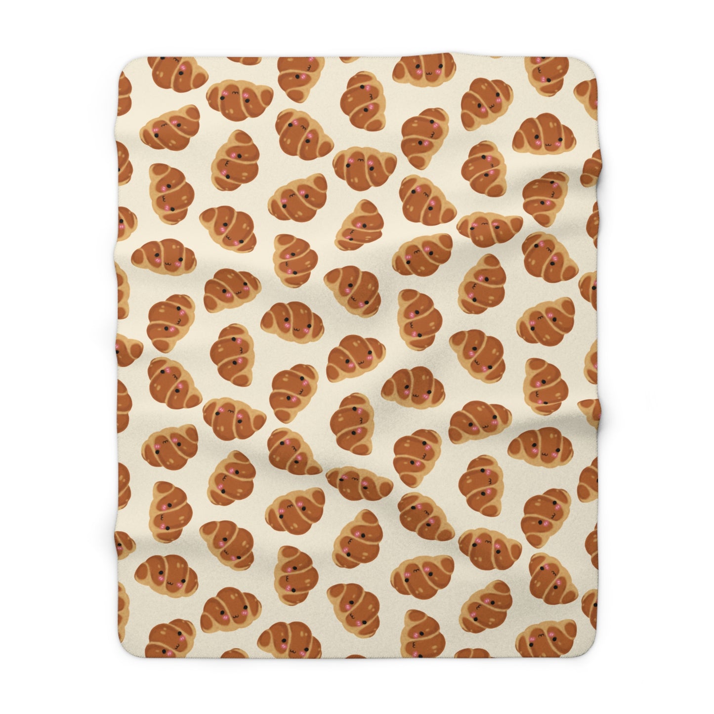 Blushing Croissant Cozy Fleece Blanket