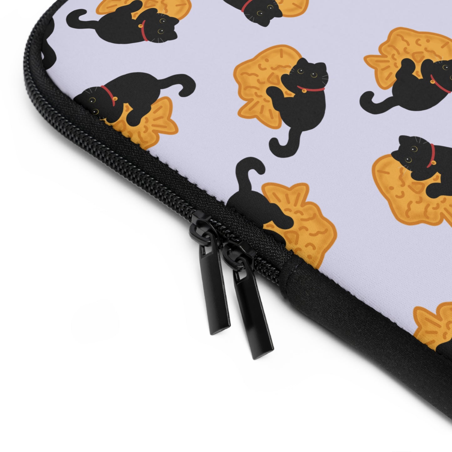Lavender Black Cat Taiyaki Laptop Sleeve